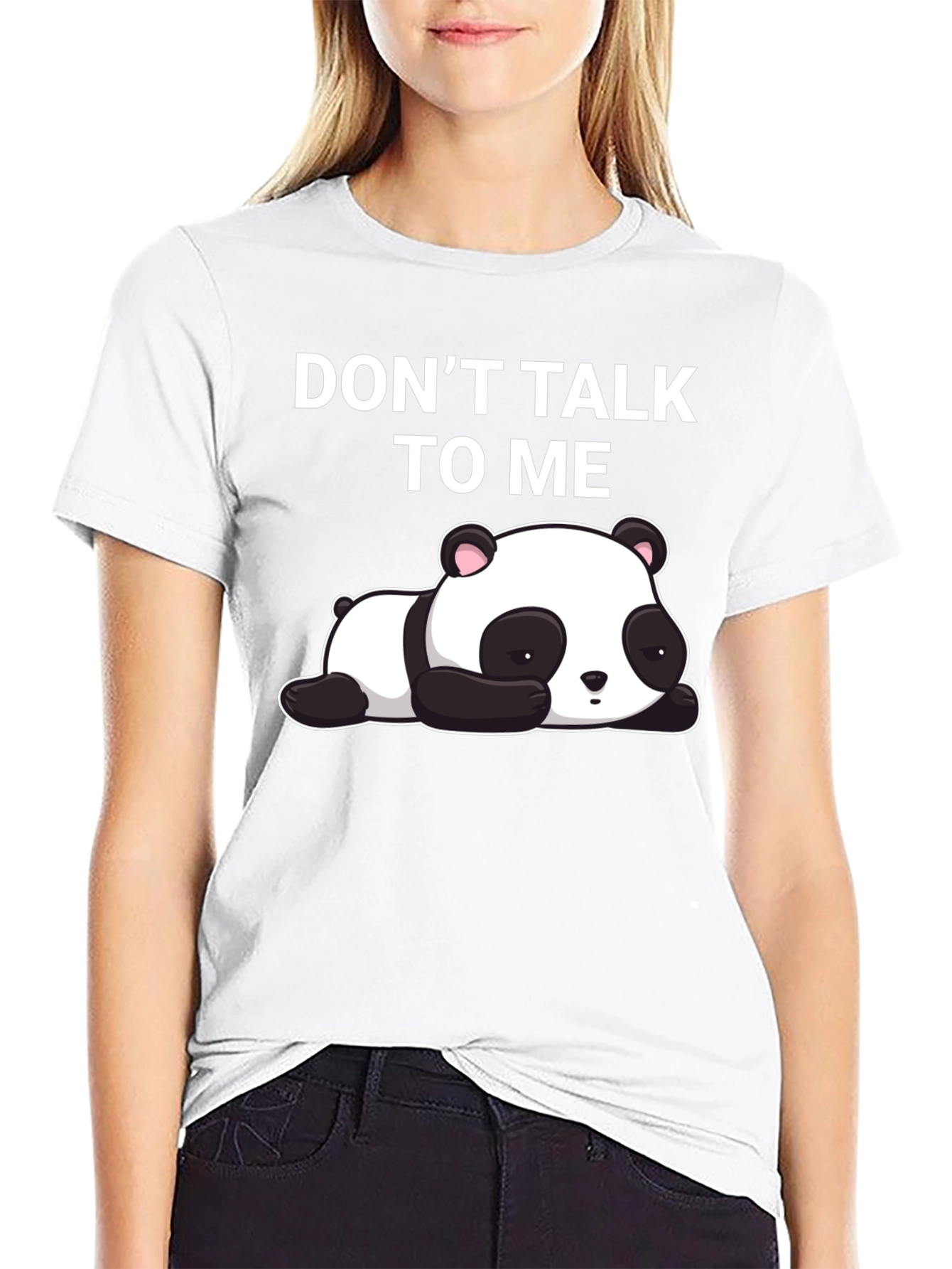 Black Don't Talk To Me Panda T-Shirt view 9