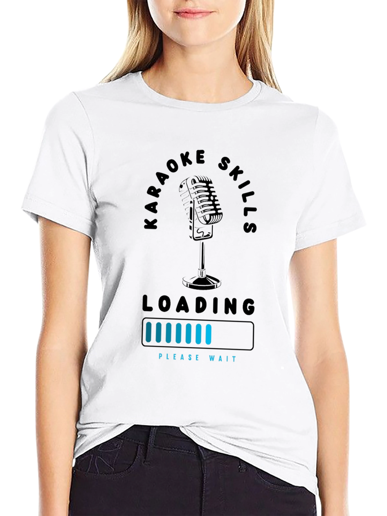 Black Karaoke Skills Loading Graphic T-Shirt view 9