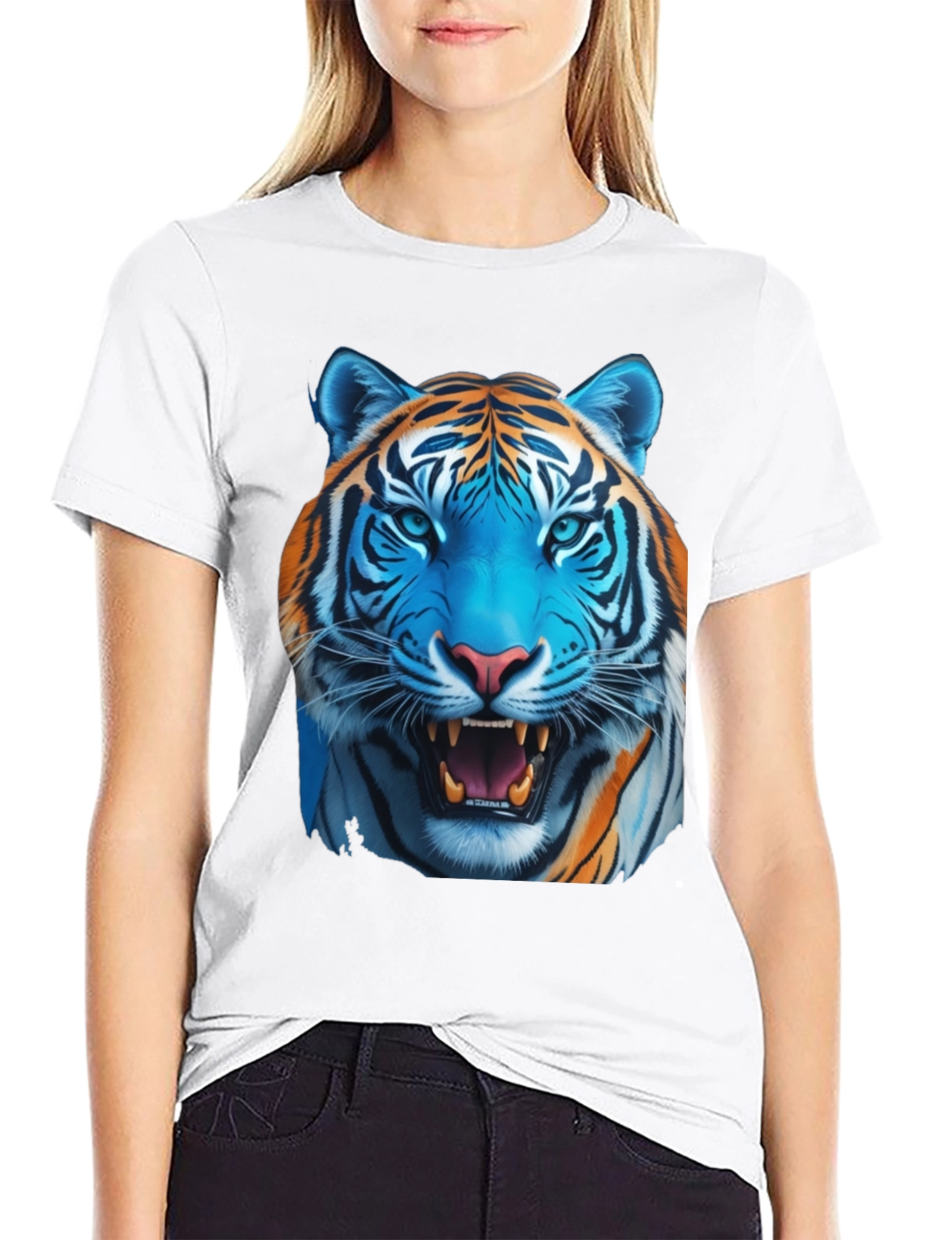 Black Bold Tiger Graphic Tee - Men's Black T-Shirt view 9
