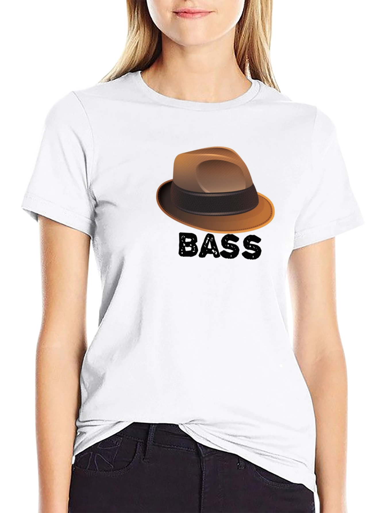 Black Bass Hat Graphic T-Shirt - Cool Music Lover Tee view 9