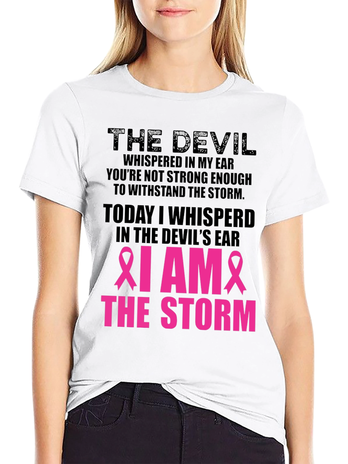 Black I Am the Storm Graphic Tee - Cancer Awareness view 9