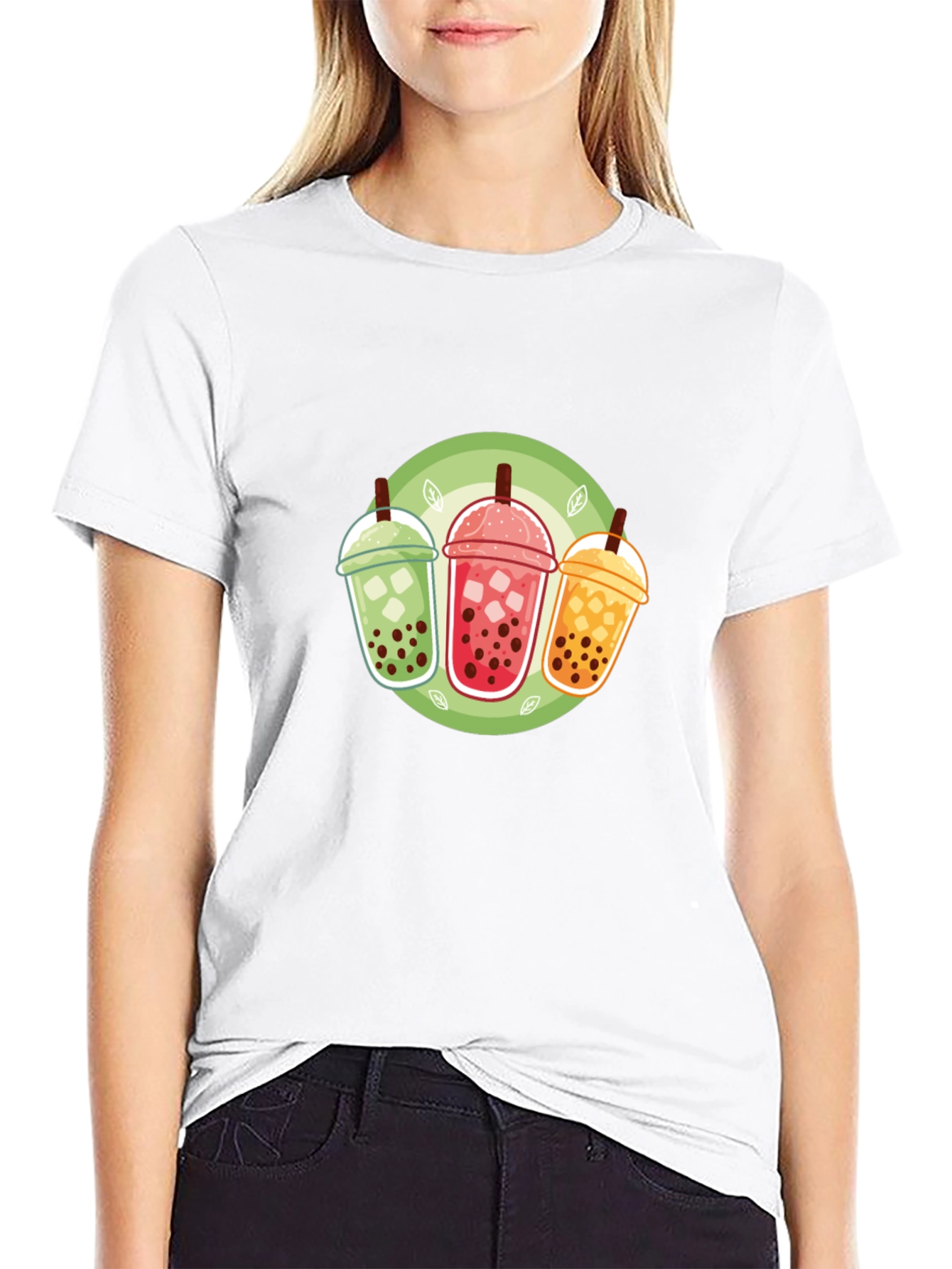Black Bubble Tea Graphic Tee - Trendy Boba Lover Shirt view 9