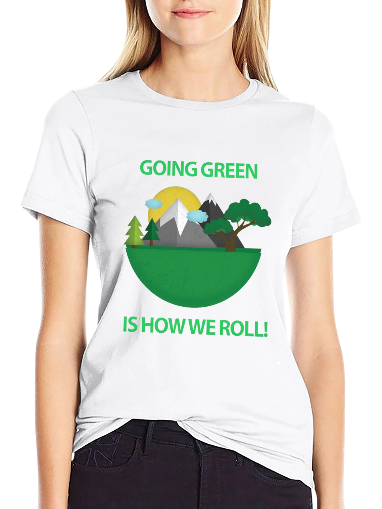 Black Eco-Friendly 'Going Green' Graphic Tee view 9