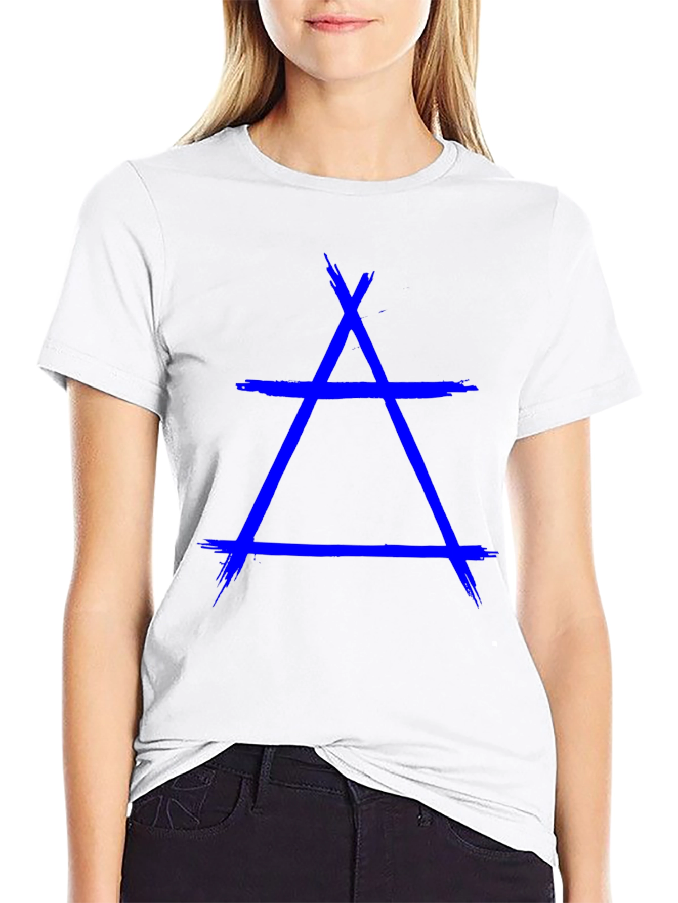 Black Geometric T-Shirt - Abstract Triangle Design view 9