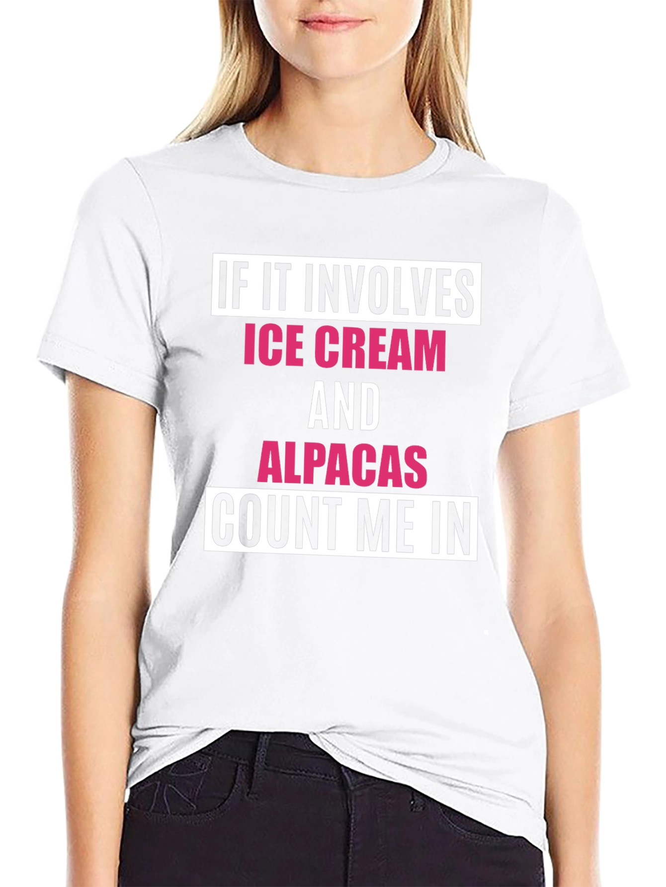 Black Ice Cream & Alpacas T-Shirt - Count Me In view 9