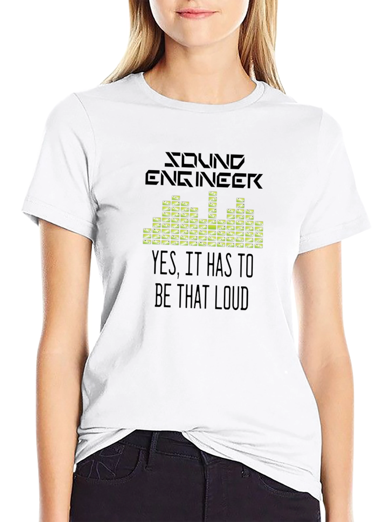 Black Sound Engineer Graphic T-Shirt - That Loud! view 9