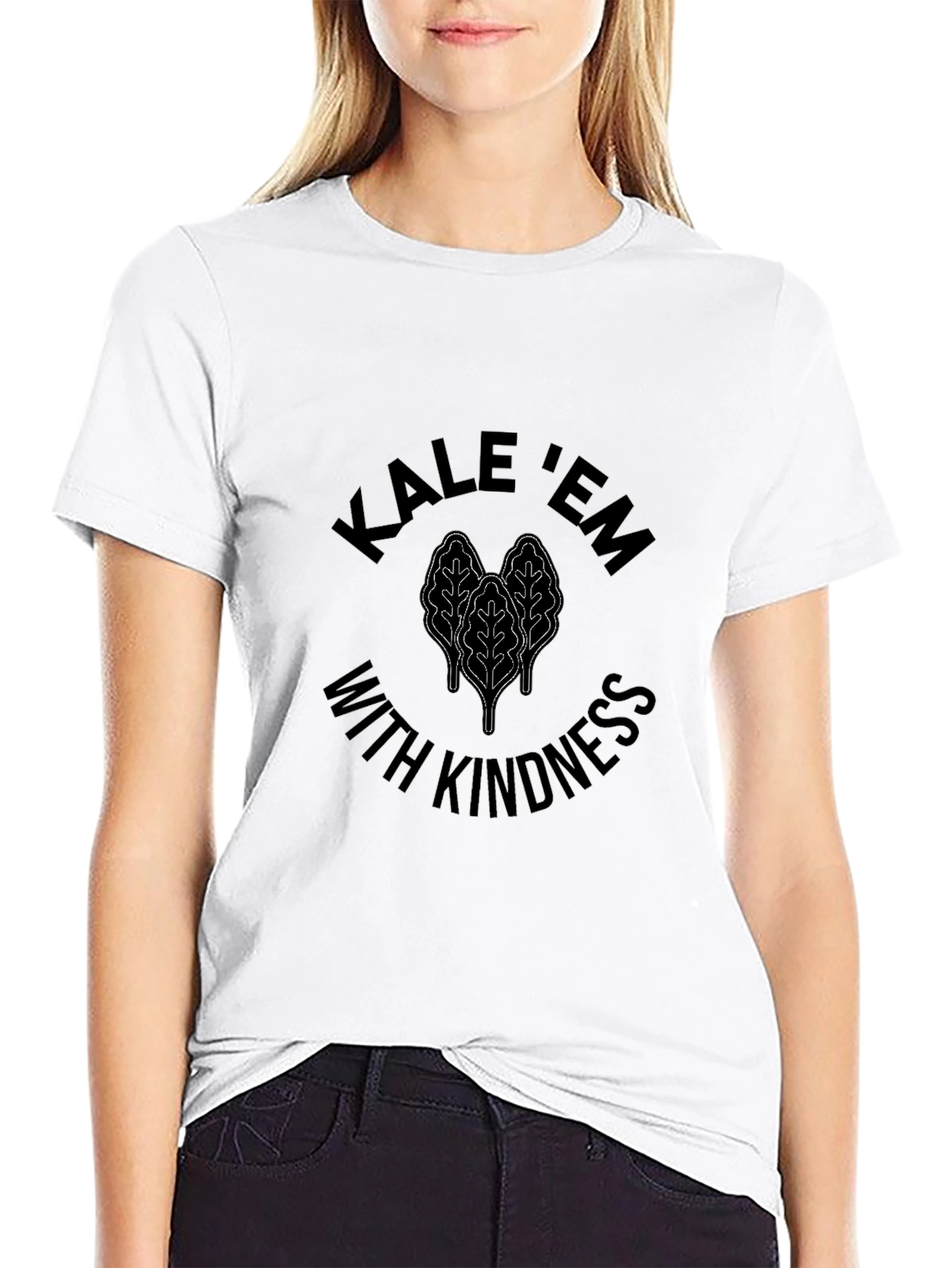 Black Kale 'Em With Kindness Black T-Shirt view 9