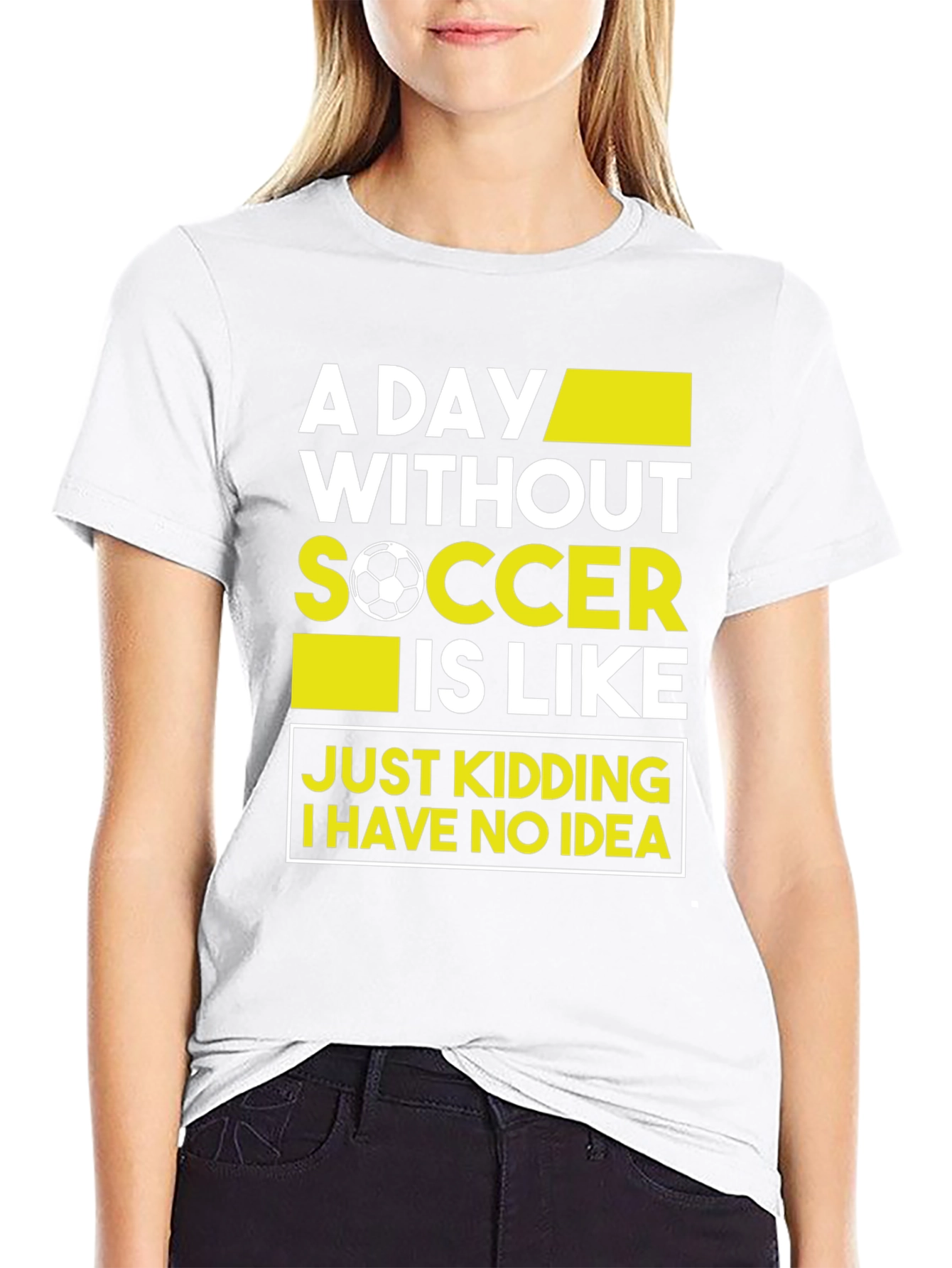 Black Funny Soccer T-Shirt - A Day Without Soccer view 9