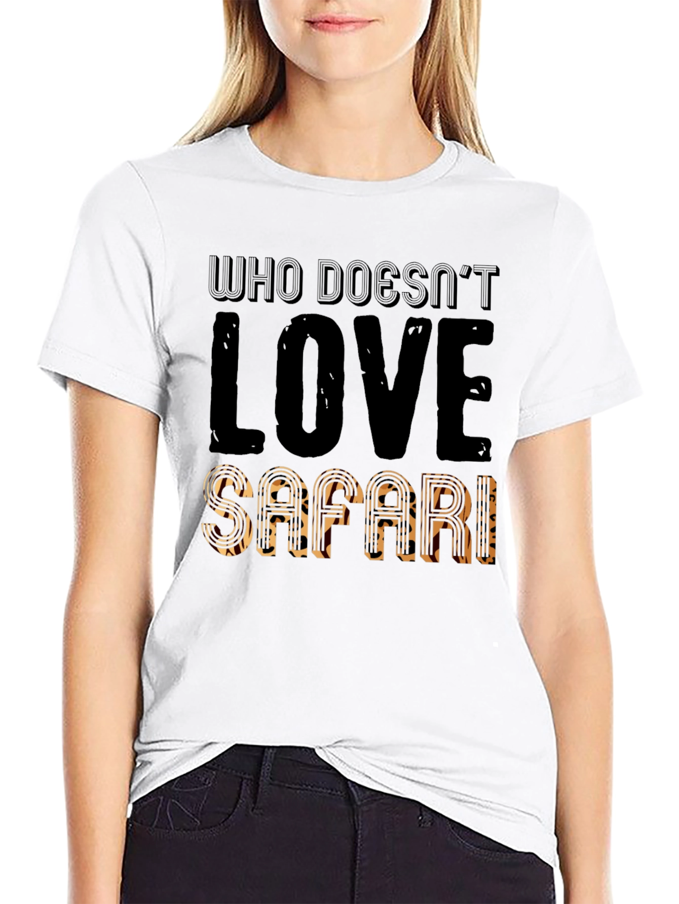 Black Safari Lover Black Graphic T-Shirt view 9