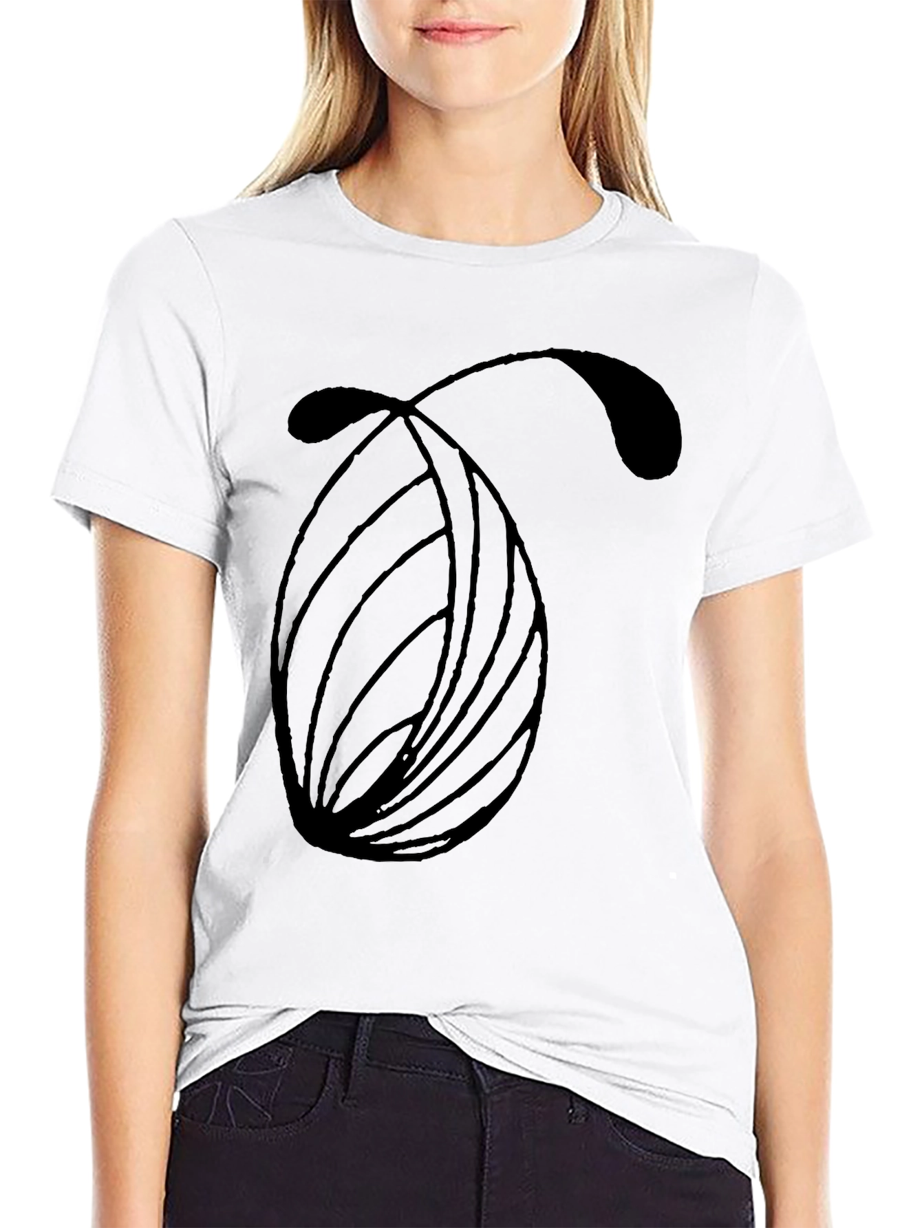Modern Abstract Graphic Black T-Shirt - 9