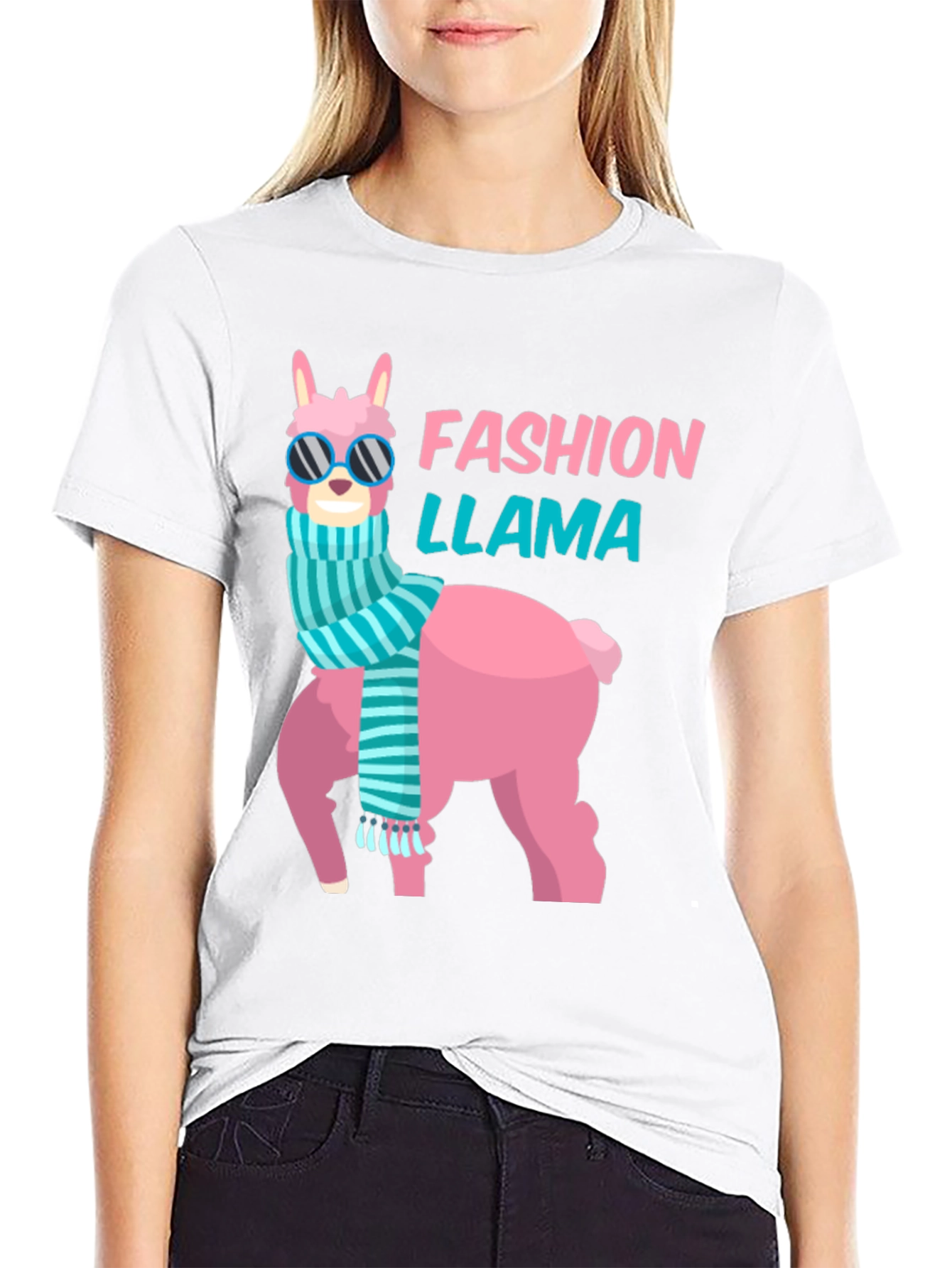 Black Fashion Llama T-Shirt - Stylish Graphic Tee view 9