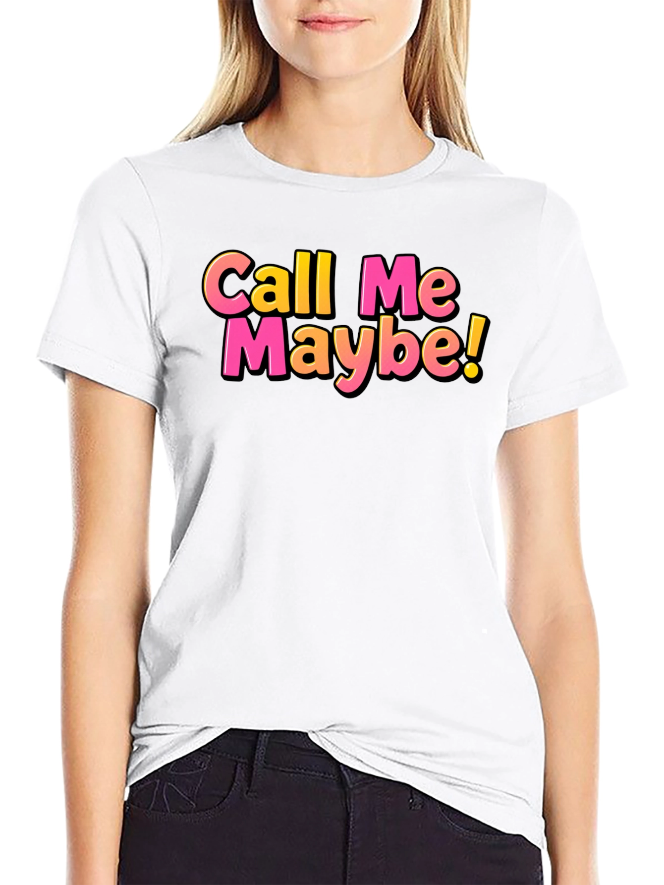 Black Call Me Maybe Black T-Shirt view 9