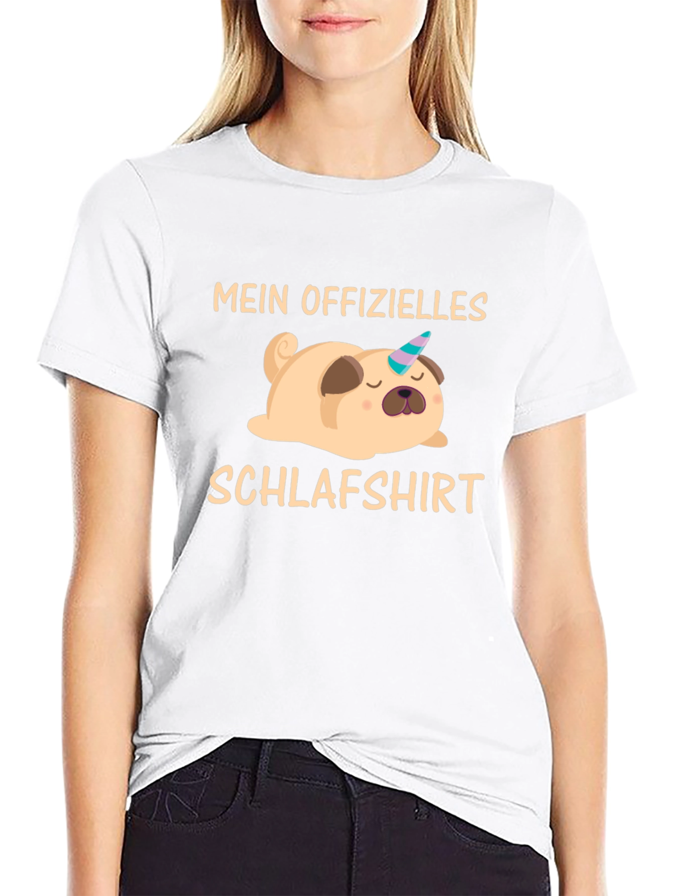 Black Mein Offizielles Schlafshirt - Sleeping Pug Unicorn T-Shirt view 9