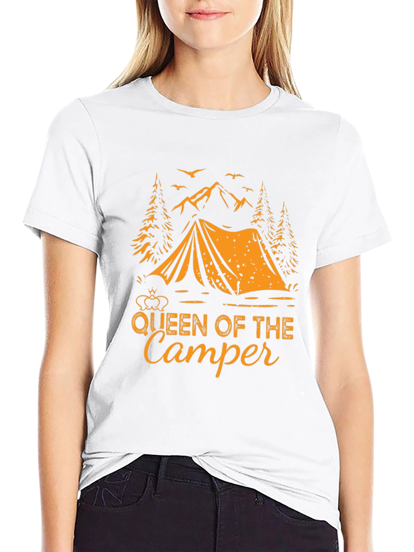 Black Queen of the Camper Graphic T-Shirt view 9