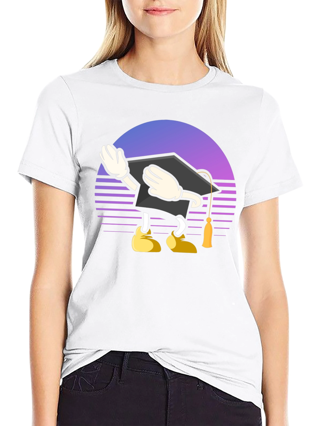 Black Graduation Dabbing T-Shirt - Retro Style view 9
