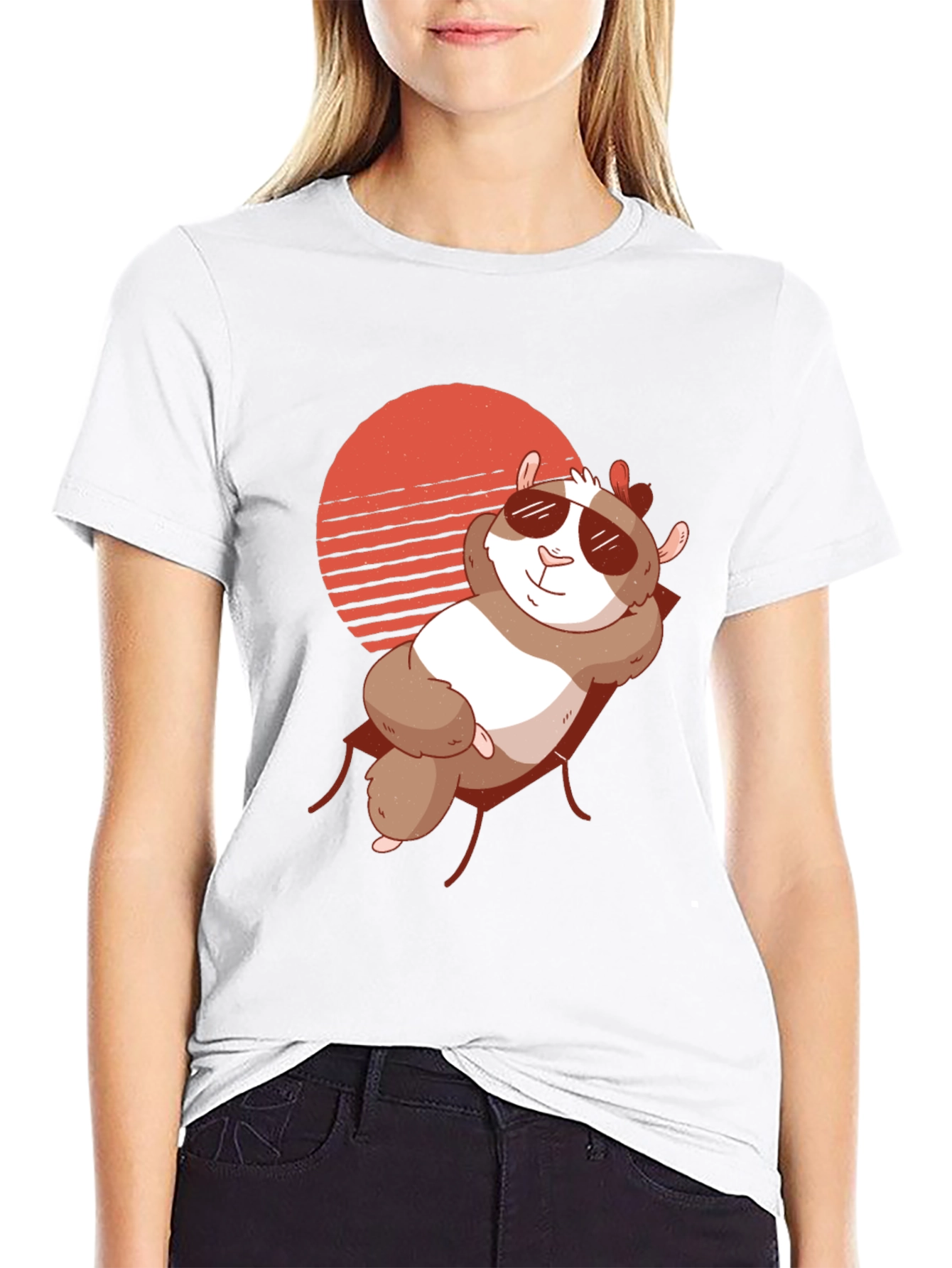 Black Relaxed Hamster T-Shirt - Chill Summer Vibes view 9