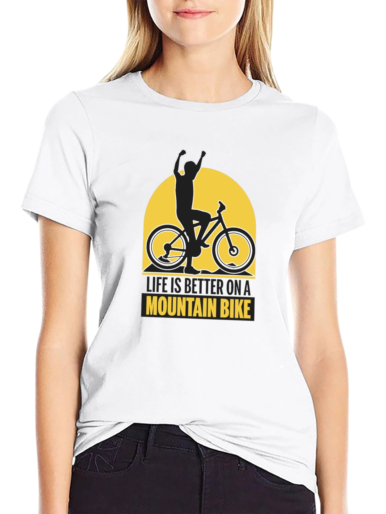Black Life is Better Mountain Bike Graphic Tee view 9