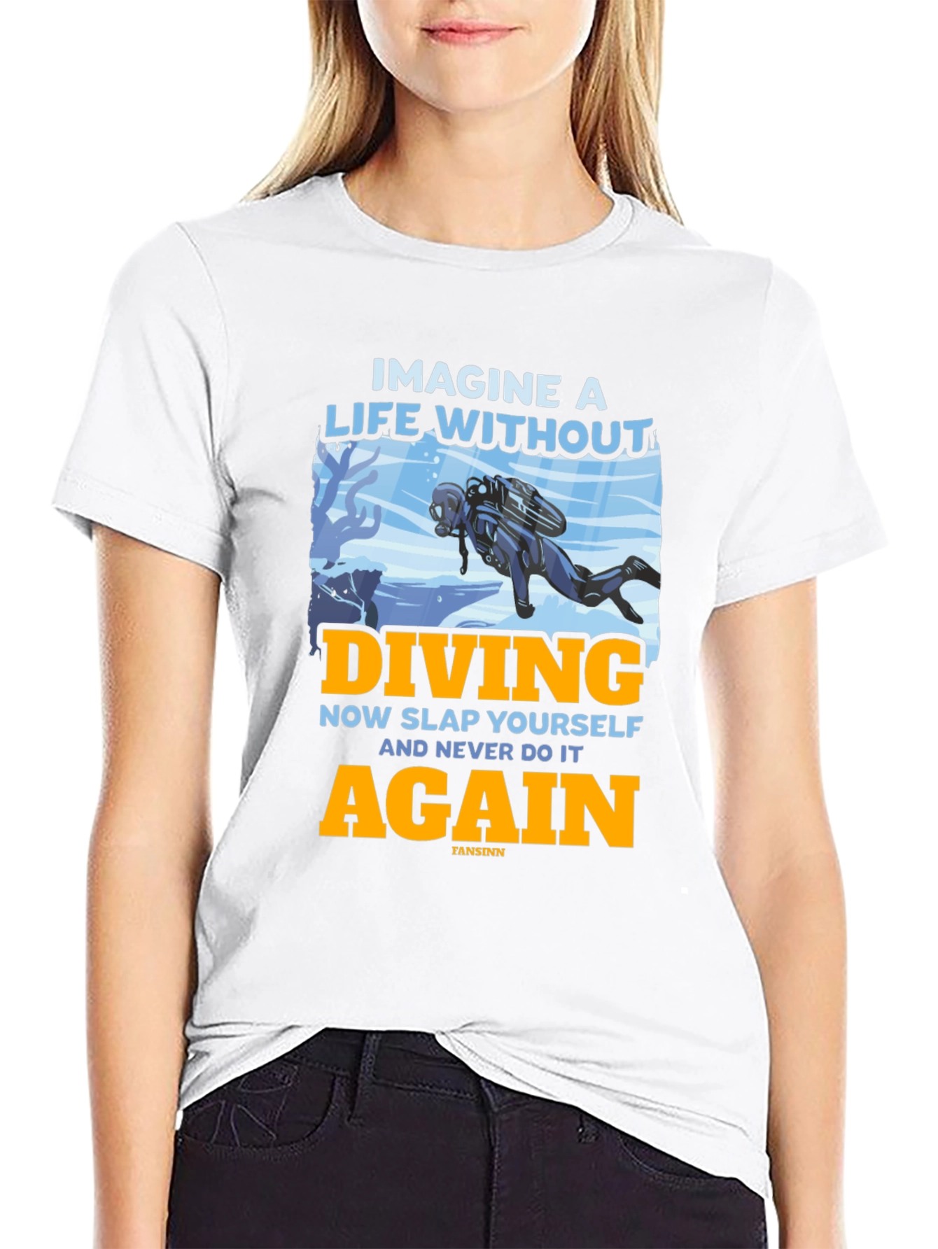 Black Diving T-Shirt - Imagine a Life Without Diving view 9