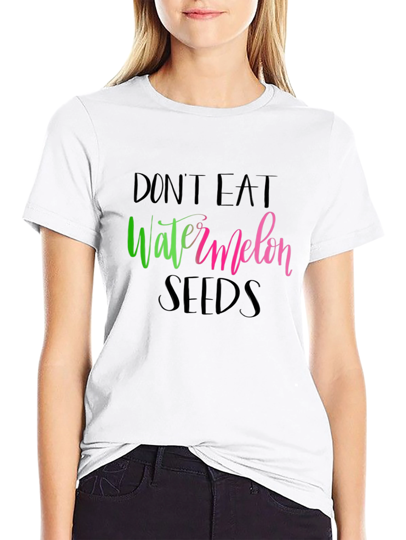 Black Don't Eat Watermelon Seeds Graphic Tee view 9