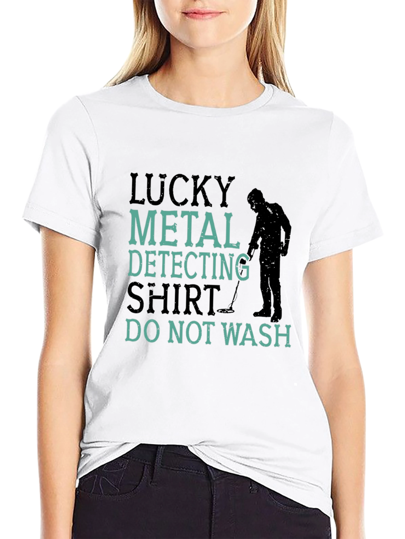 Black Lucky Metal Detecting Shirt - Funny Hobby Tee view 9