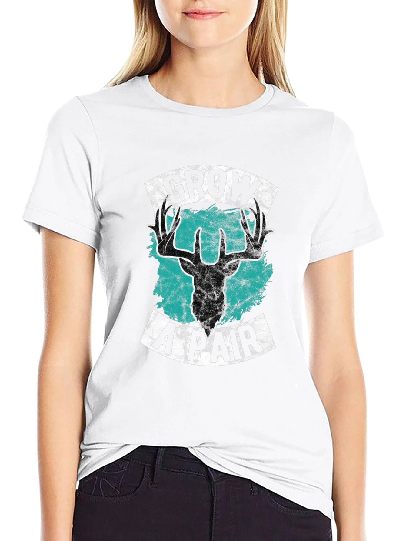 Black Grow A Pair Deer Graphic Tee - Bold Statement Shirt view 9