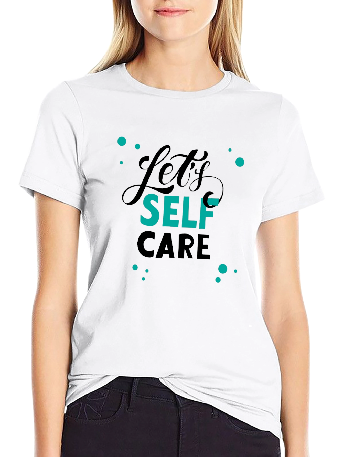 Black Self Care Black T-Shirt - Trendy Graphic Tee view 9