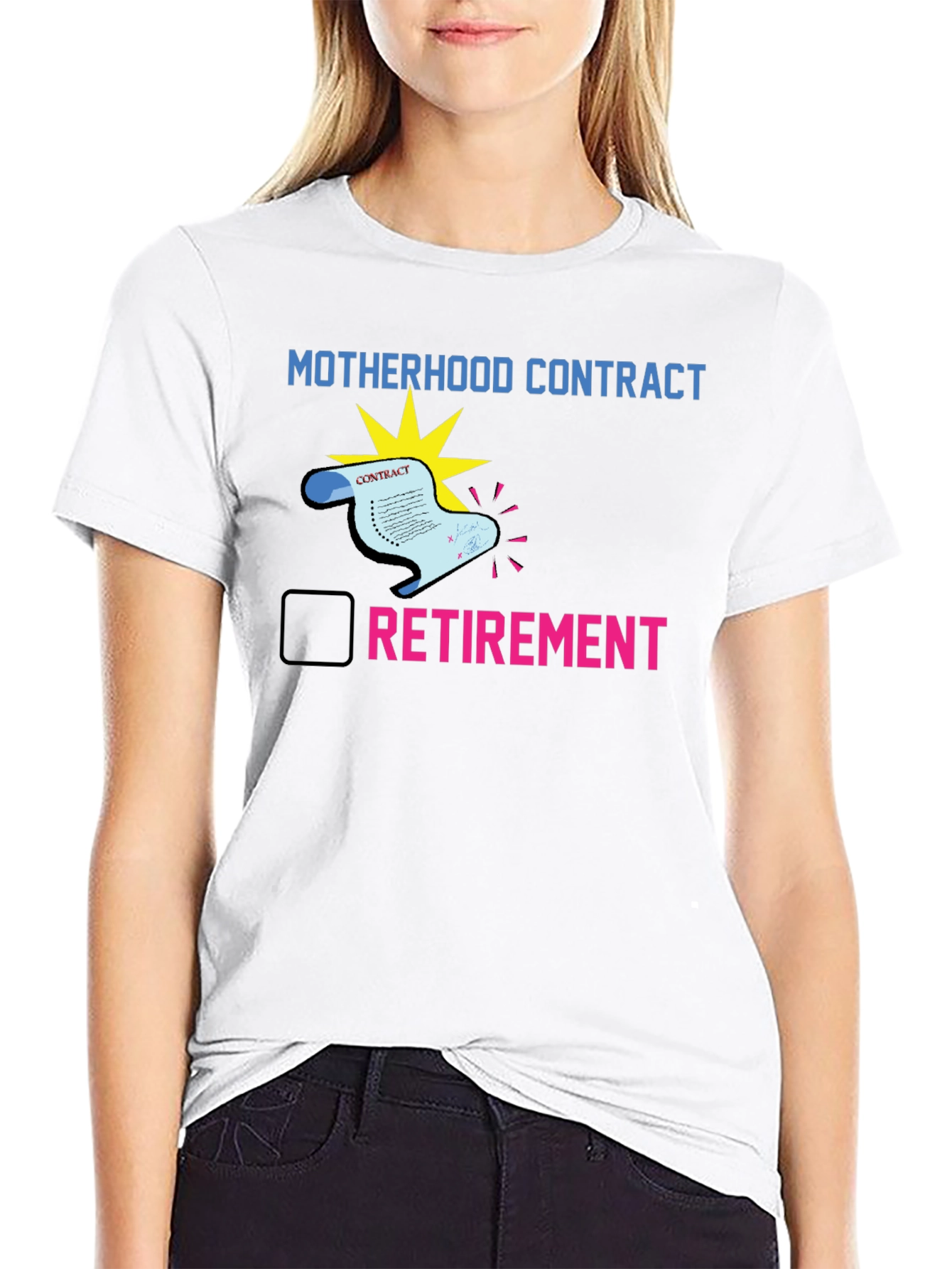 Black Motherhood Contract Retirement T-Shirt view 9