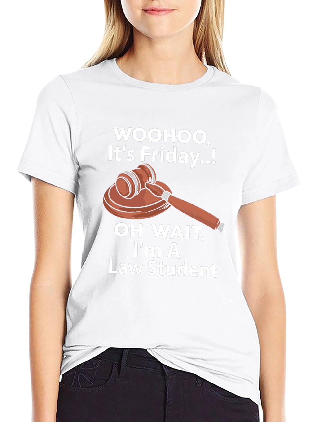 Black Law Student Friday T-Shirt - Court Gavel Humor Tee view 9