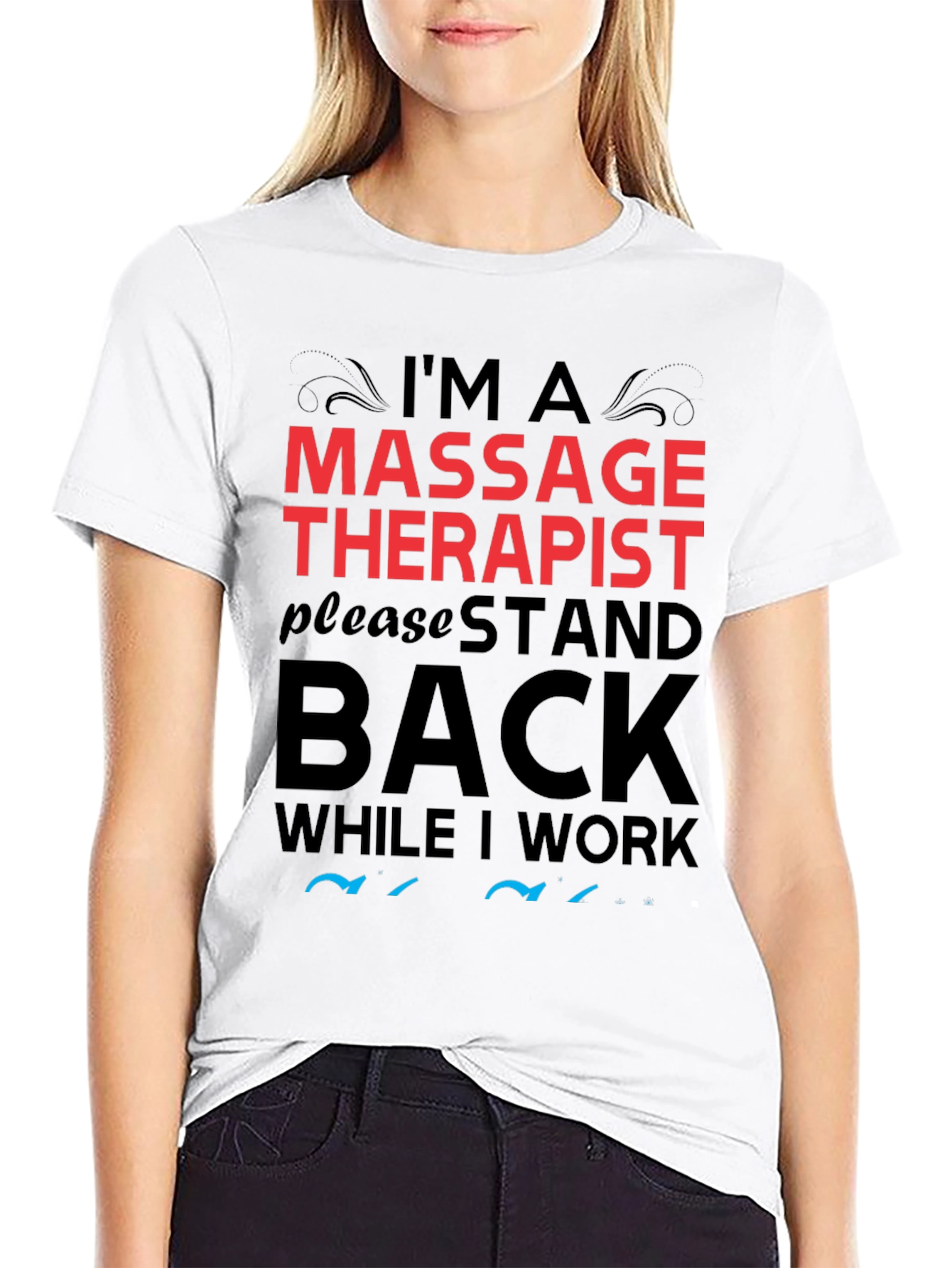 Black Massage Therapist Novelty T-Shirt view 9