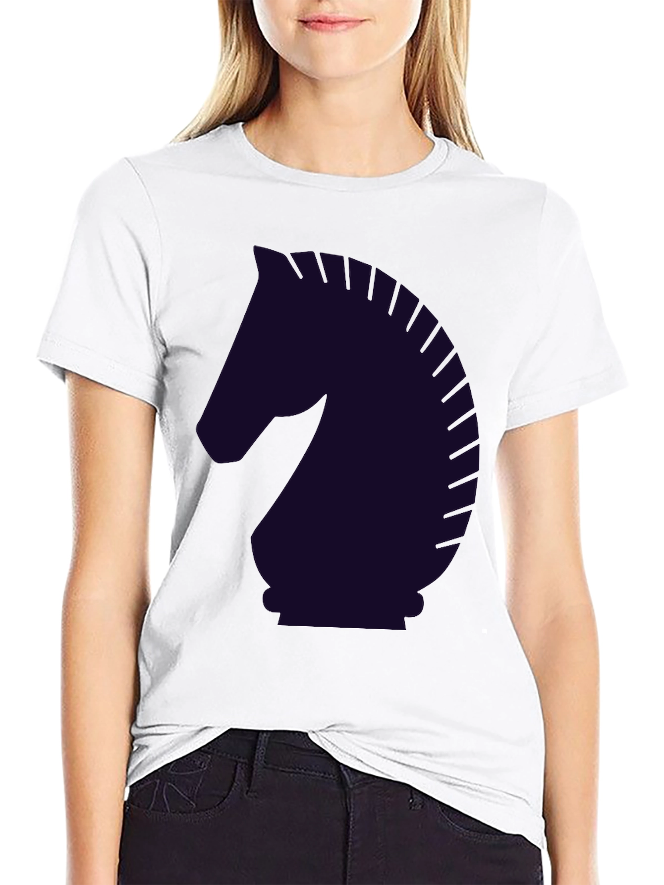 Black Chess Knight Graphic T-Shirt - Black view 9