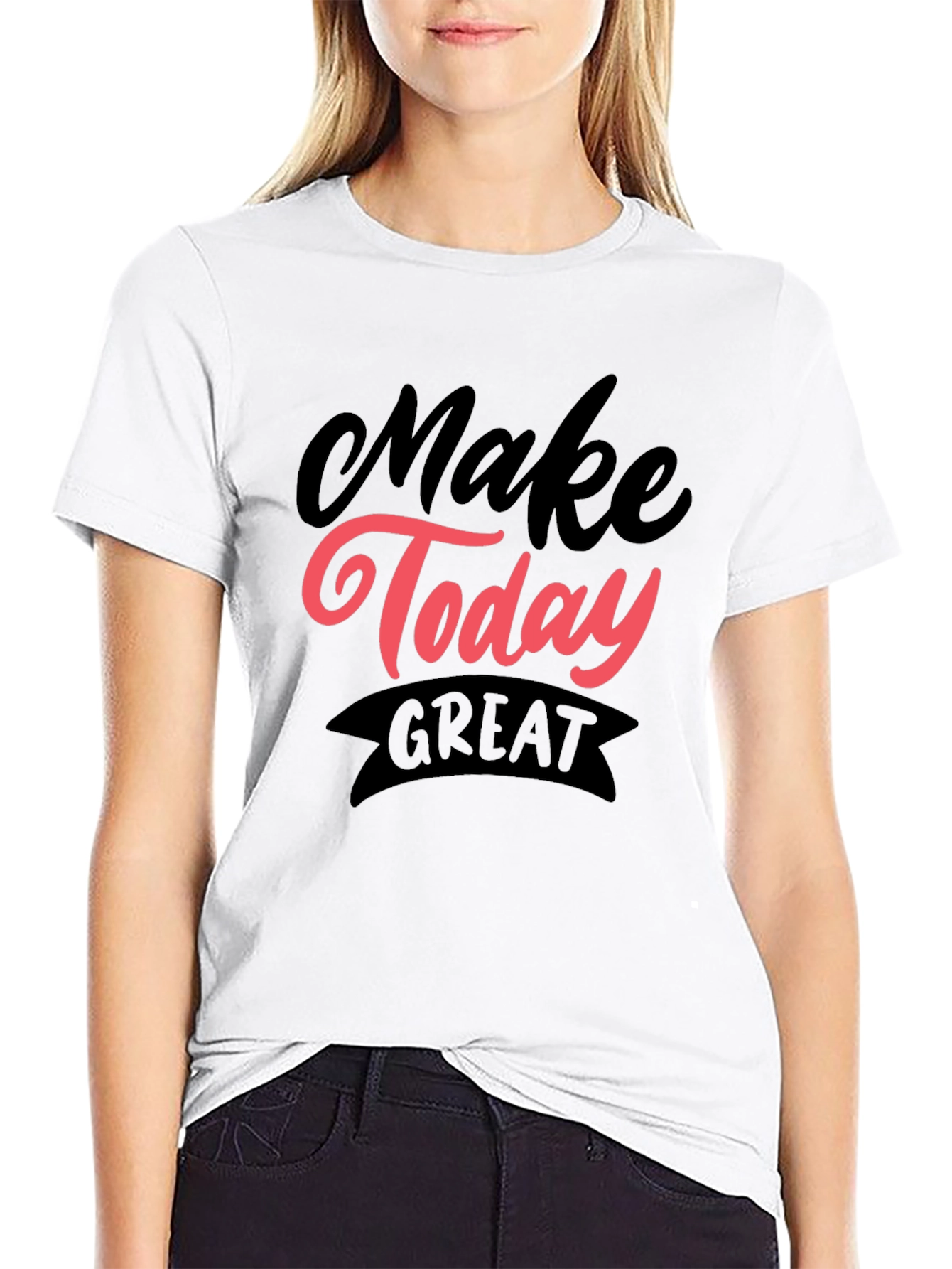 Black Make Today Great Graphic Tee - Black view 9