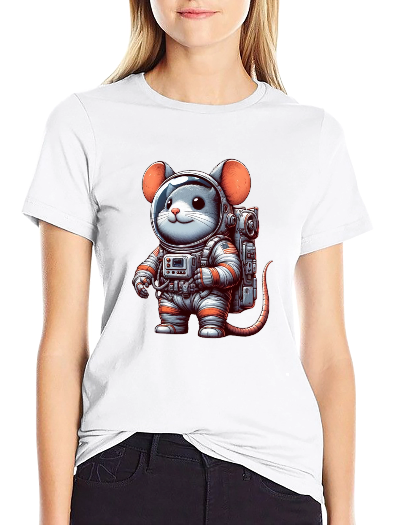 Black Mouse Astronaut T-Shirt - Space Explorers view 9