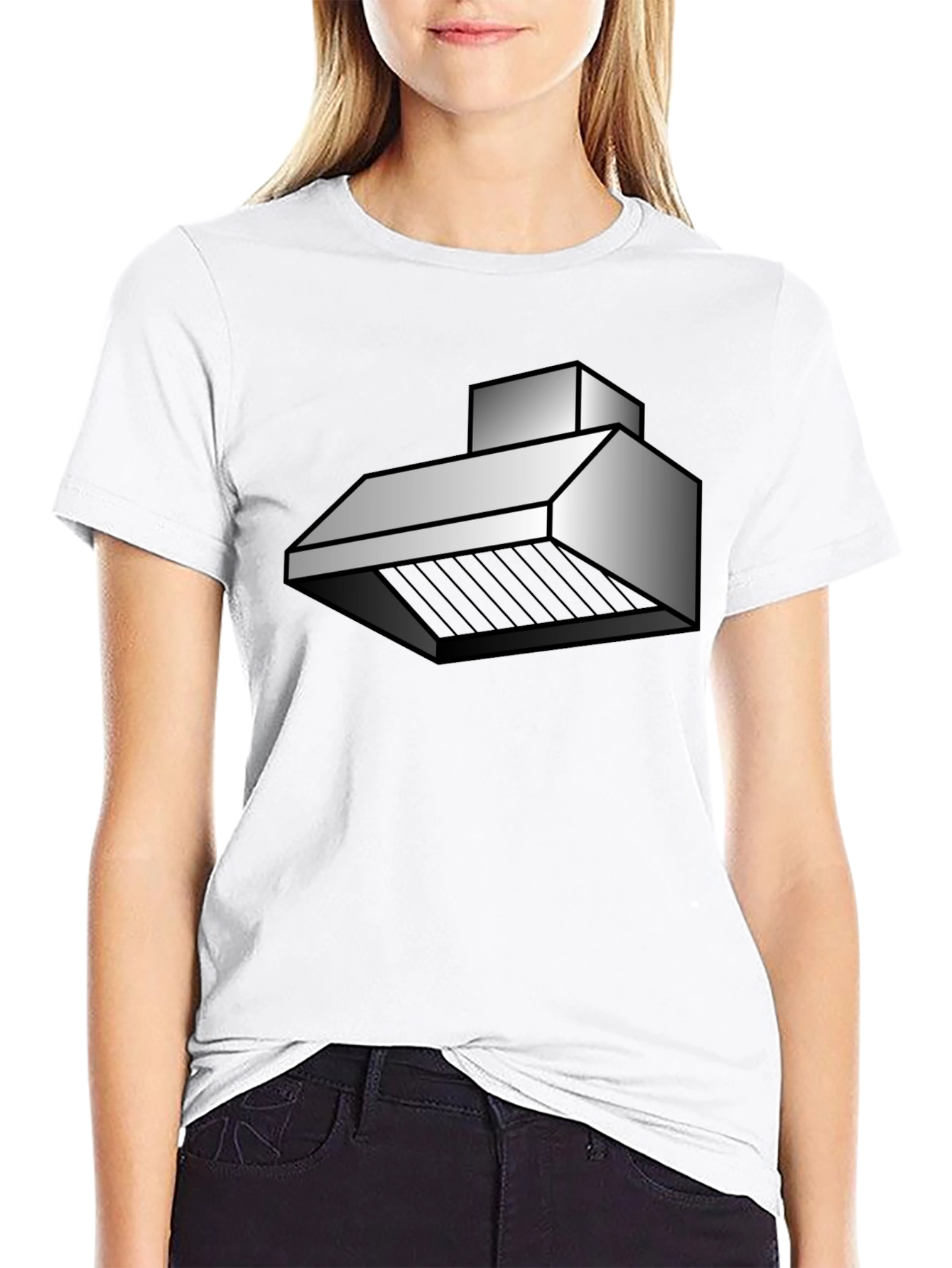 Black Abstract Kitchen Hood Graphic T-Shirt view 9