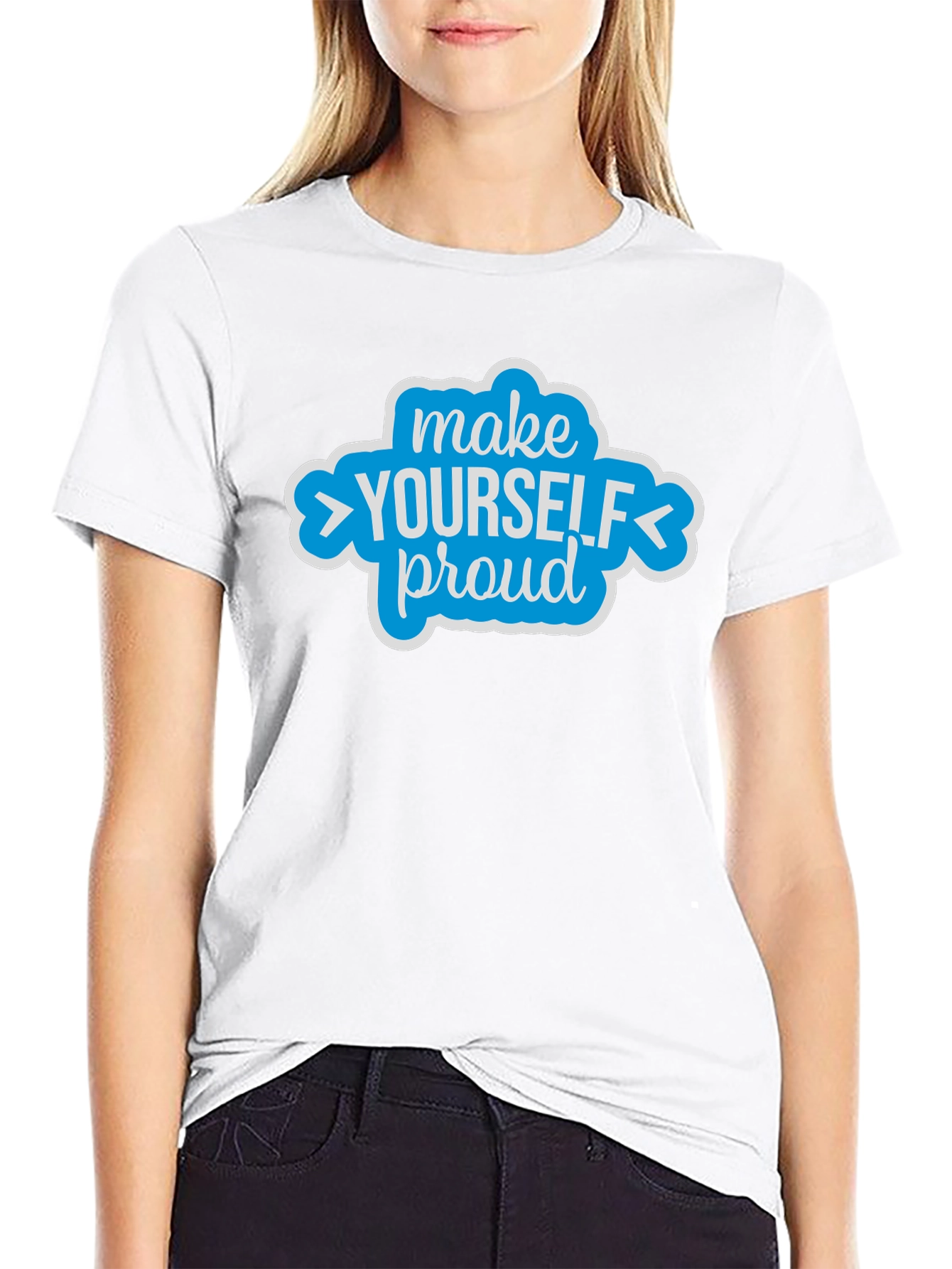 Black Make Yourself Proud Graphic Tee - Motivational Shirt view 9