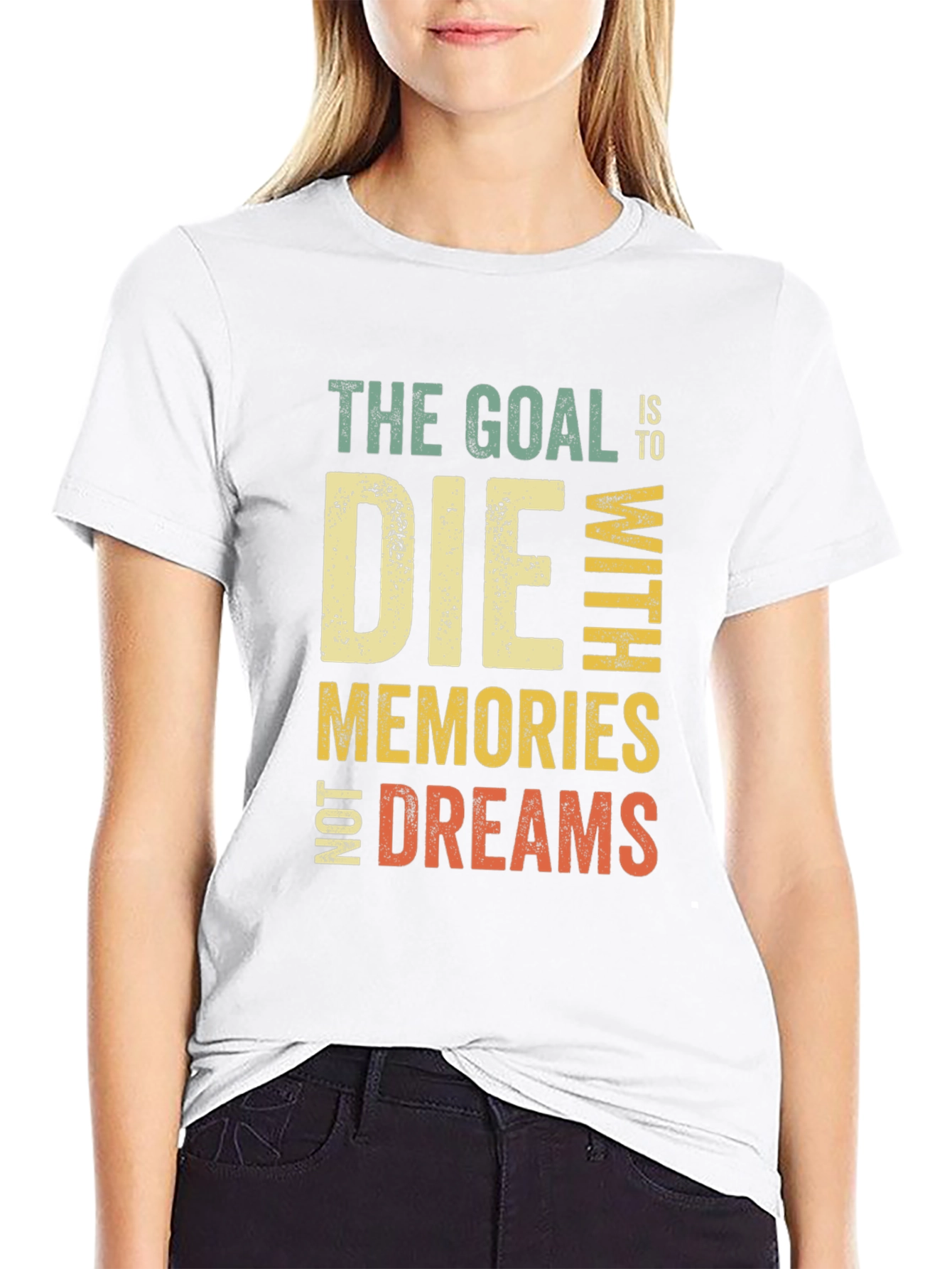 Black Goal Die With Memories Not Dreams Graphic T-Shirt view 9