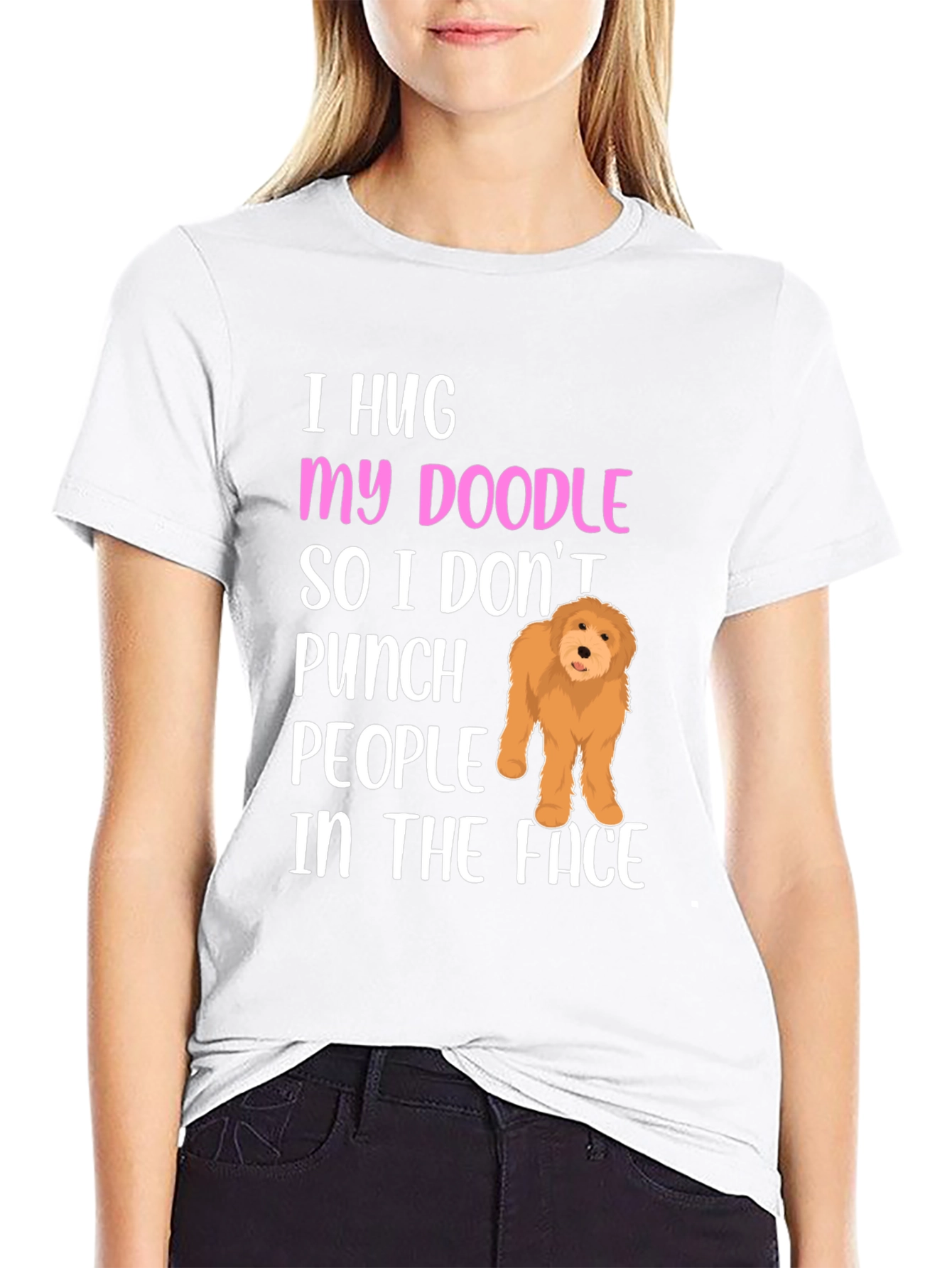 Black Funny Doodle Dog T-Shirt view 9