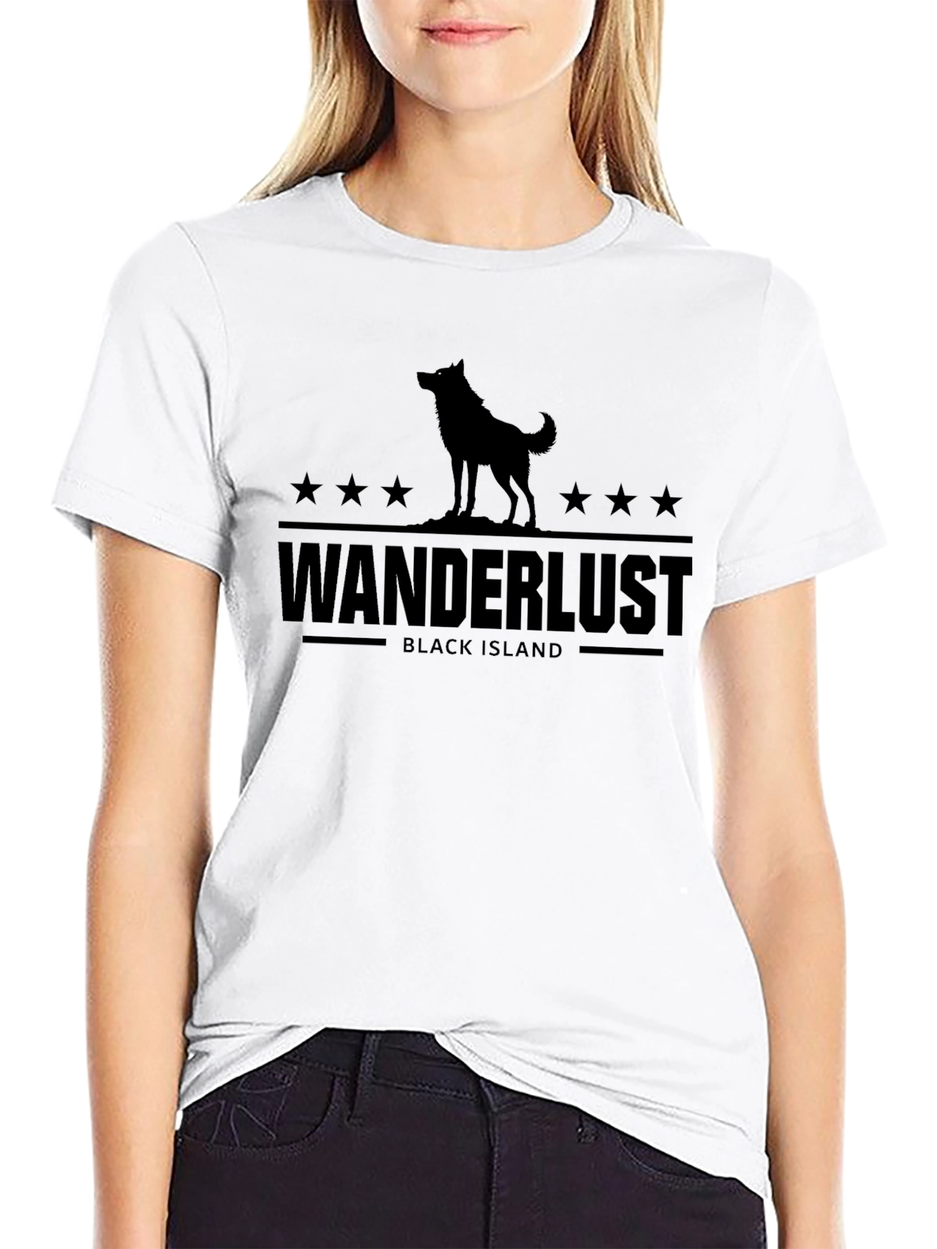 Black Wanderlust Black Island Graphic Tee - Unisex view 9