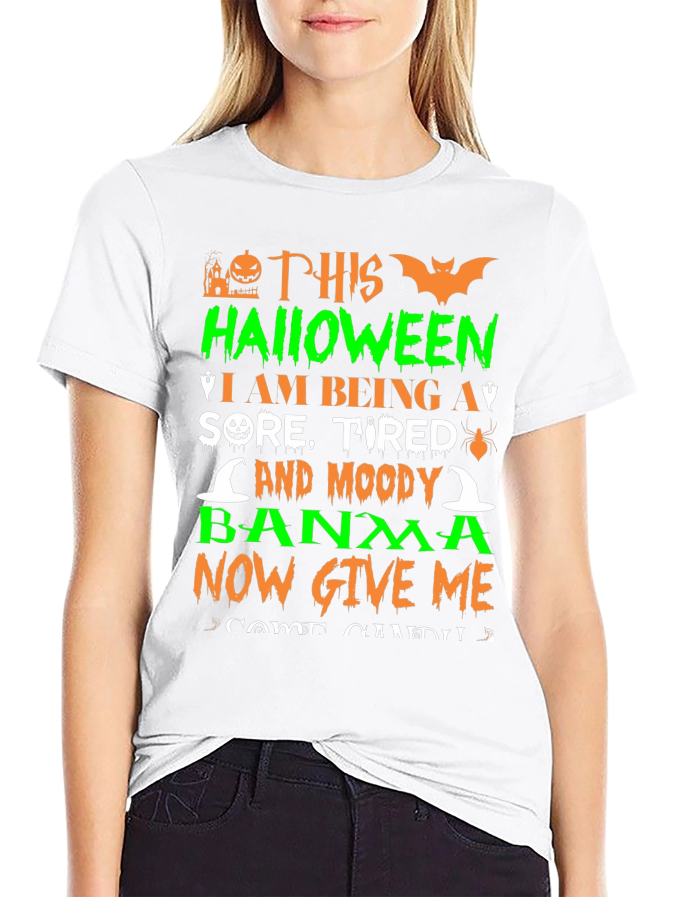 Black Halloween Sore Tired Moody Shirt view 9