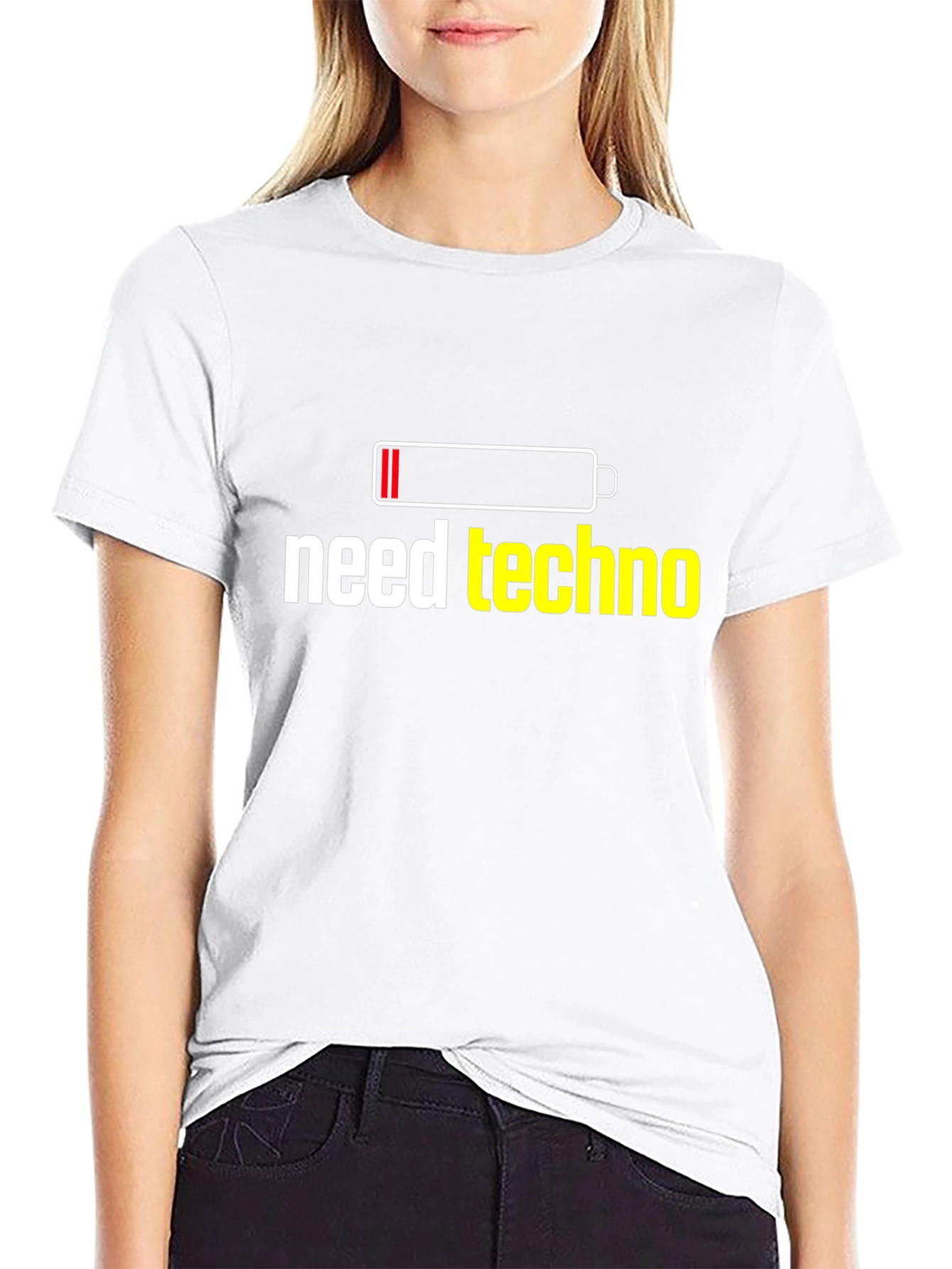 Black Need Techno T-Shirt - Low Battery EDM Rave view 9