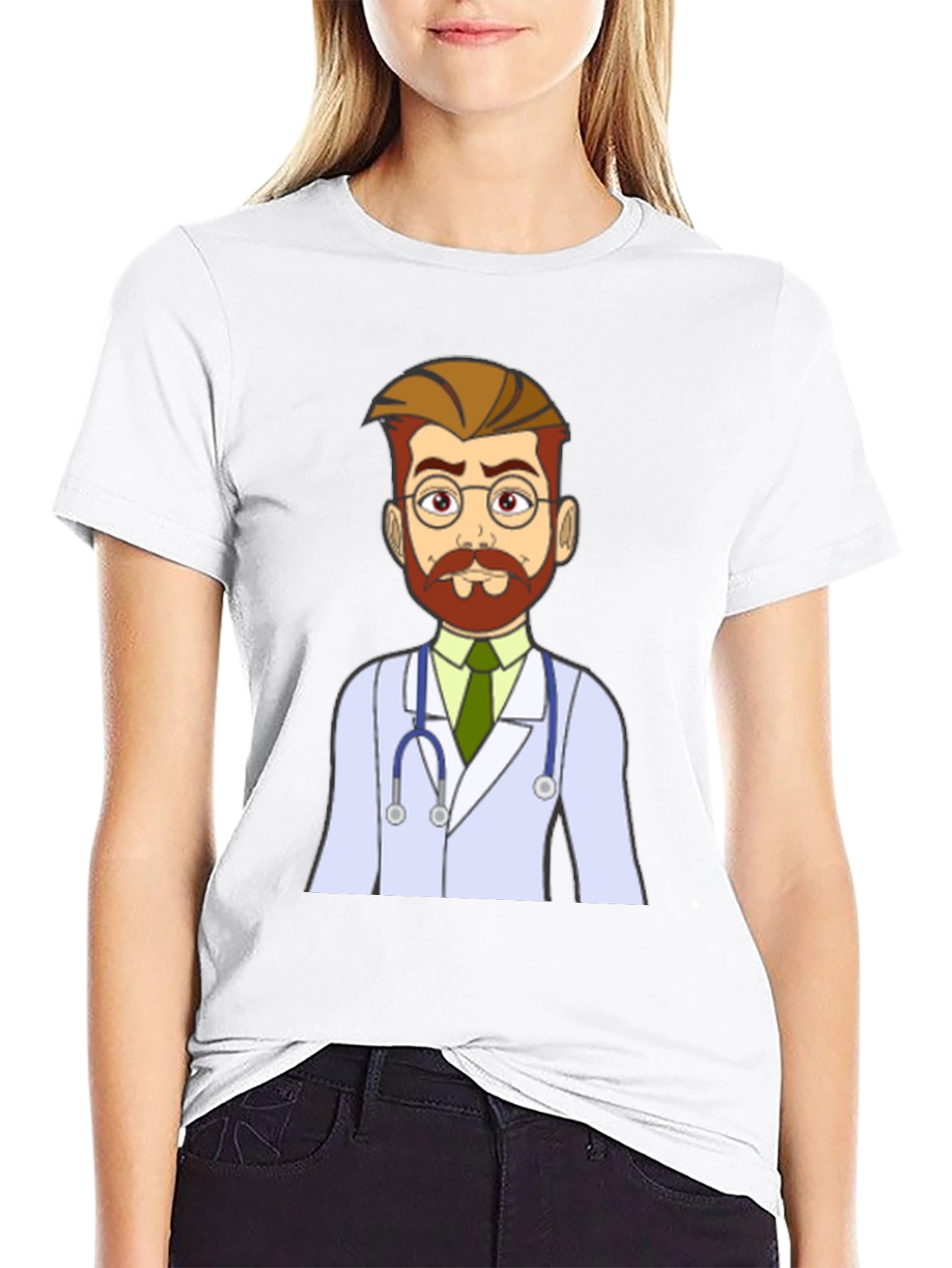 Black Cartoon Doctor Graphic T-Shirt - Medical Humor Tee view 9