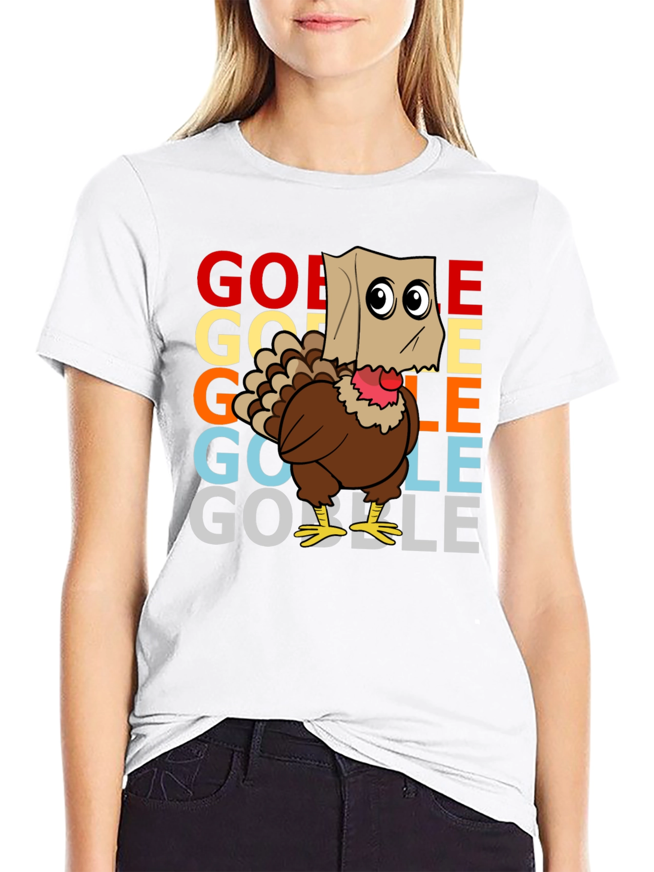 Black Gobble Turkey Thanksgiving Graphic Tee view 9
