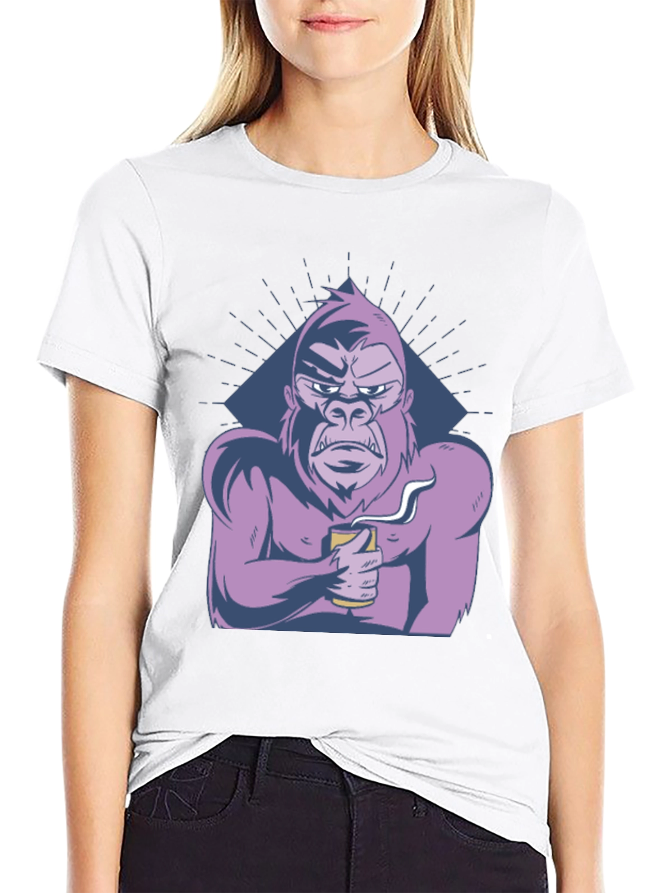 Black Cool Gorilla T-Shirt - Coffee Lover Ape Tee view 9