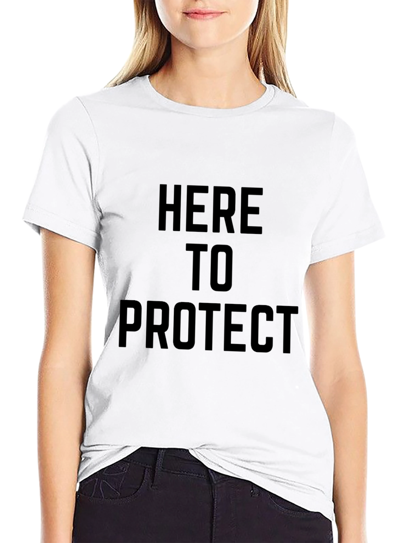 Black Here to Protect Black T-Shirt view 9