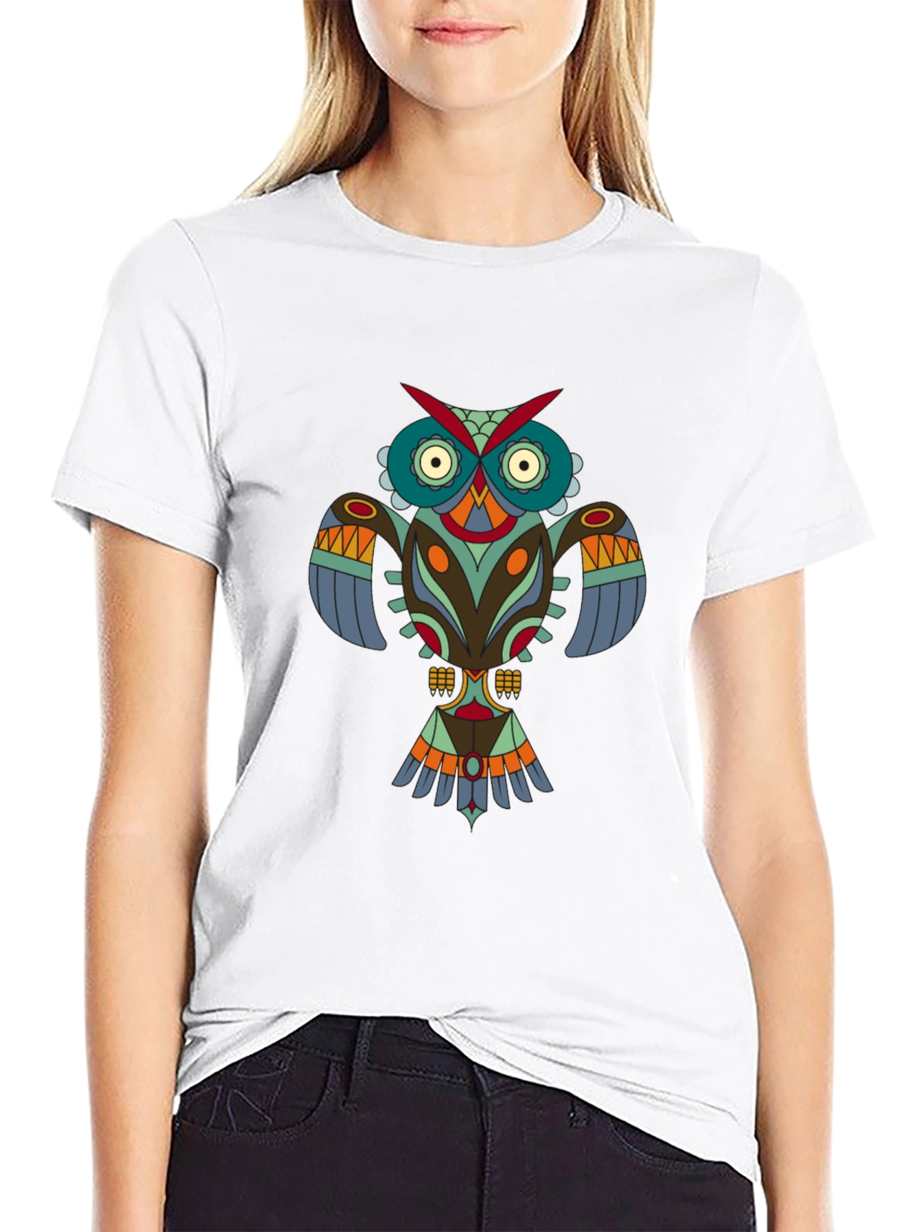 Black Tribal Owl Graphic Tee - Modern Menswear view 9