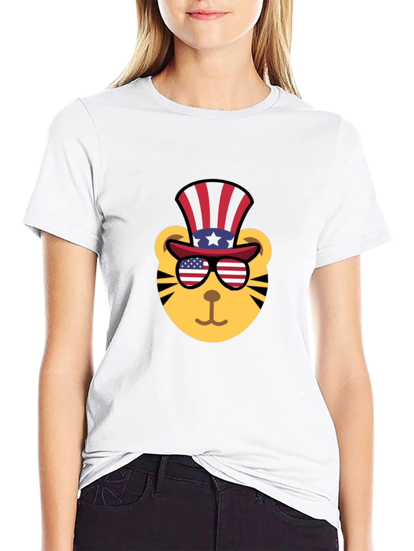 Black Patriotic Tiger Graphic Tee - Men's Black T-Shirt view 9