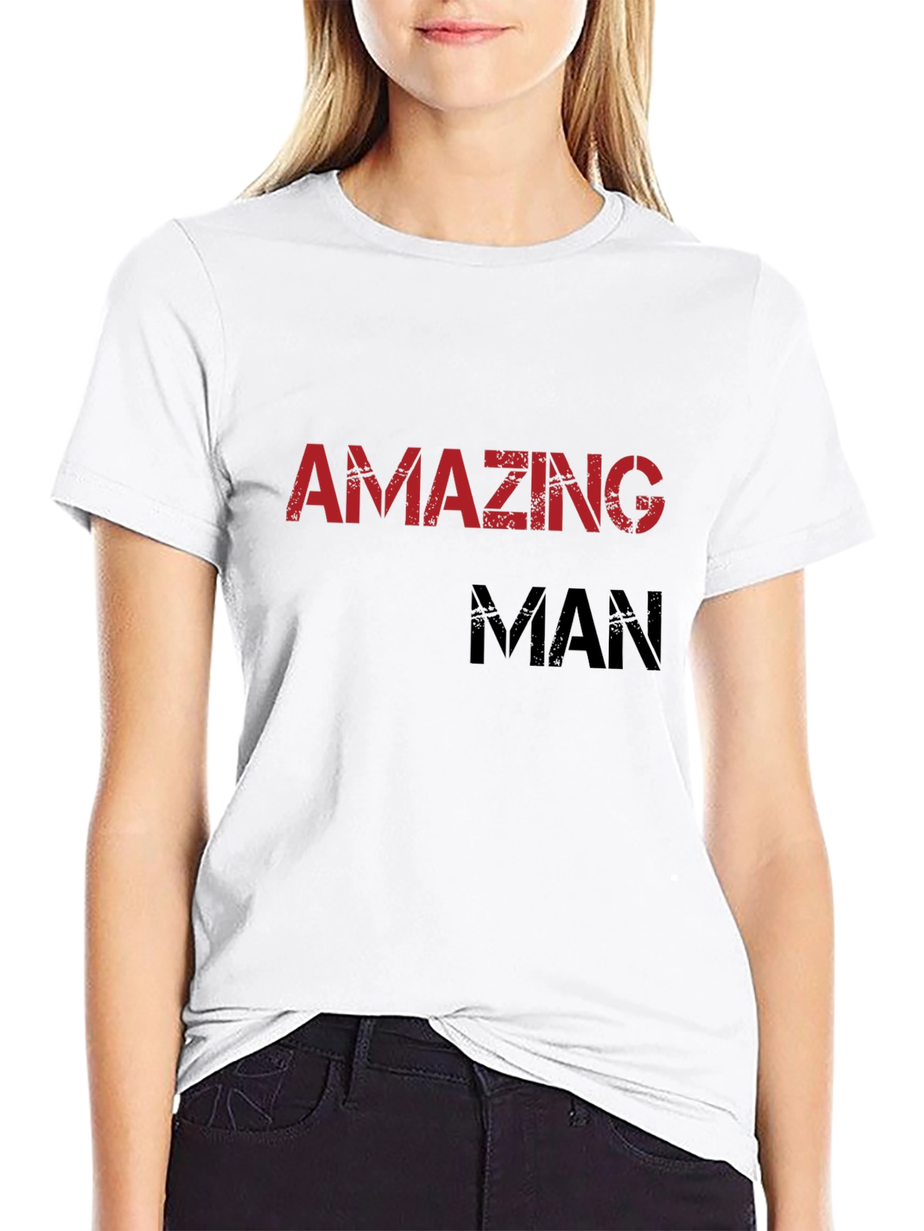 Black Amazing Man Graphic Tee - Black view 9