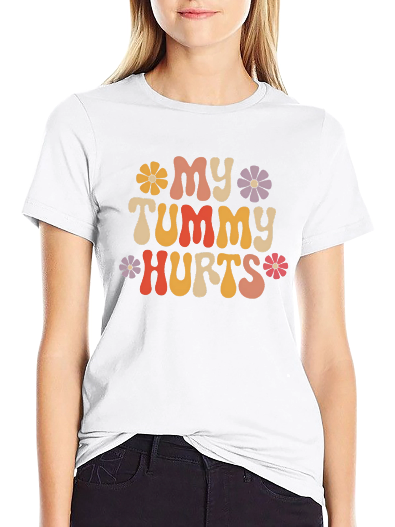 Black My Tummy Hurts Graphic Tee - Funny Shirt view 9