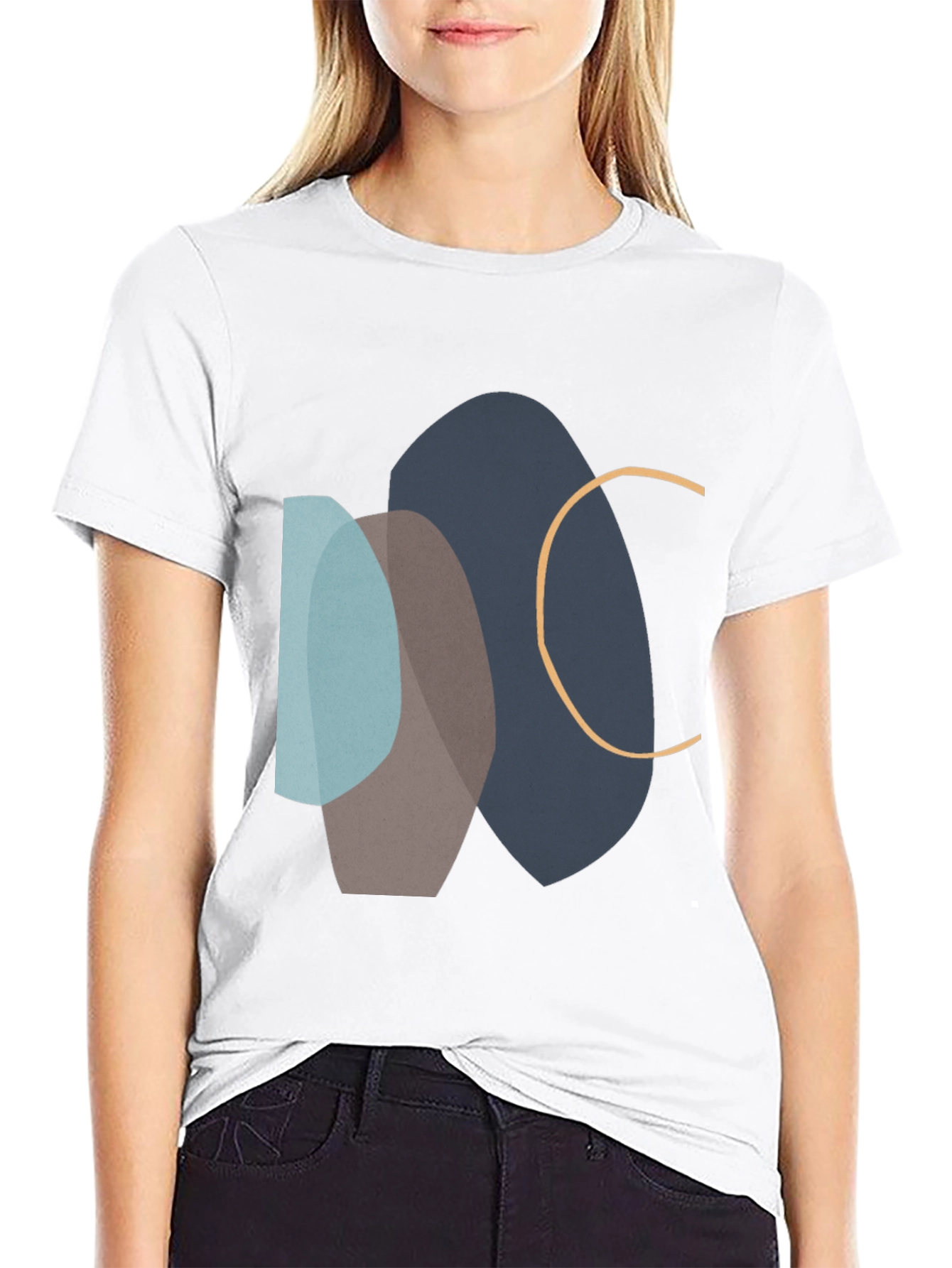Black Abstract Graphic Print Black T-Shirt view 9