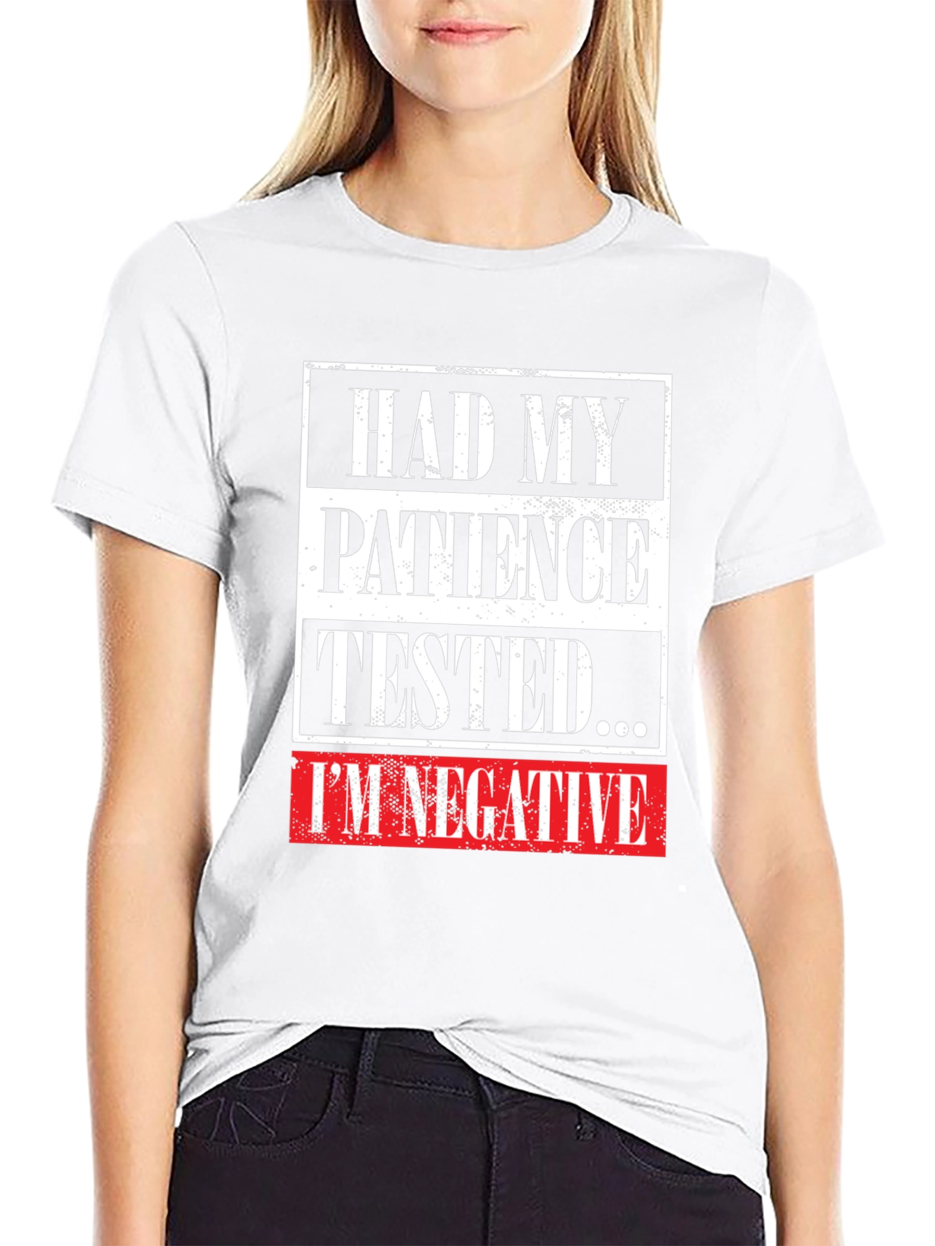 Black Patience Tested Negative Funny Graphic Tee view 9