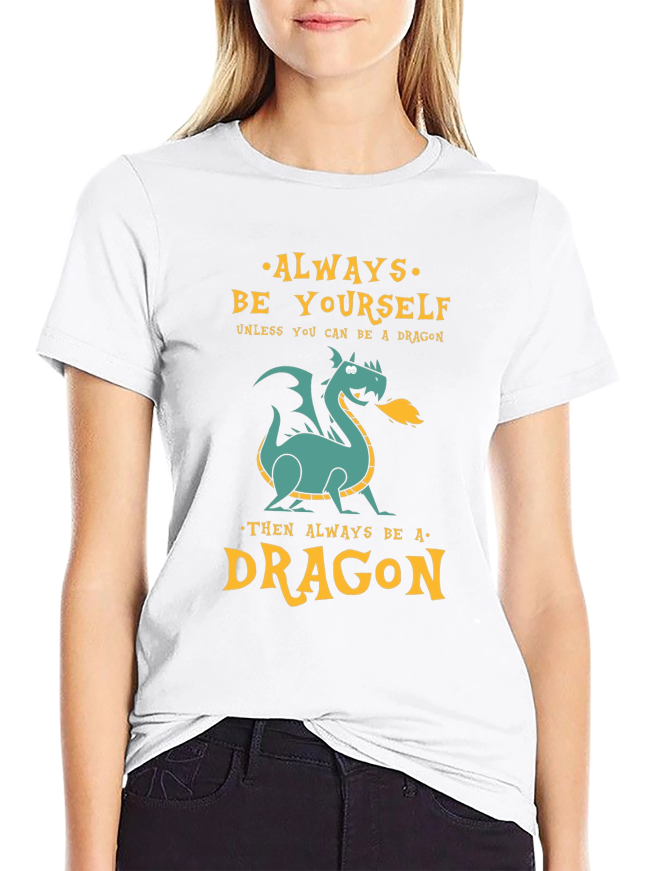 Black Always Be a Dragon Graphic Tee - Unique Design view 9